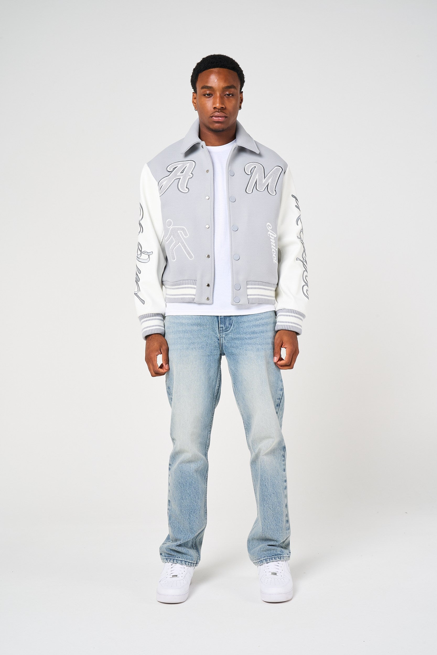 Lusso Grey Varsity Jacket