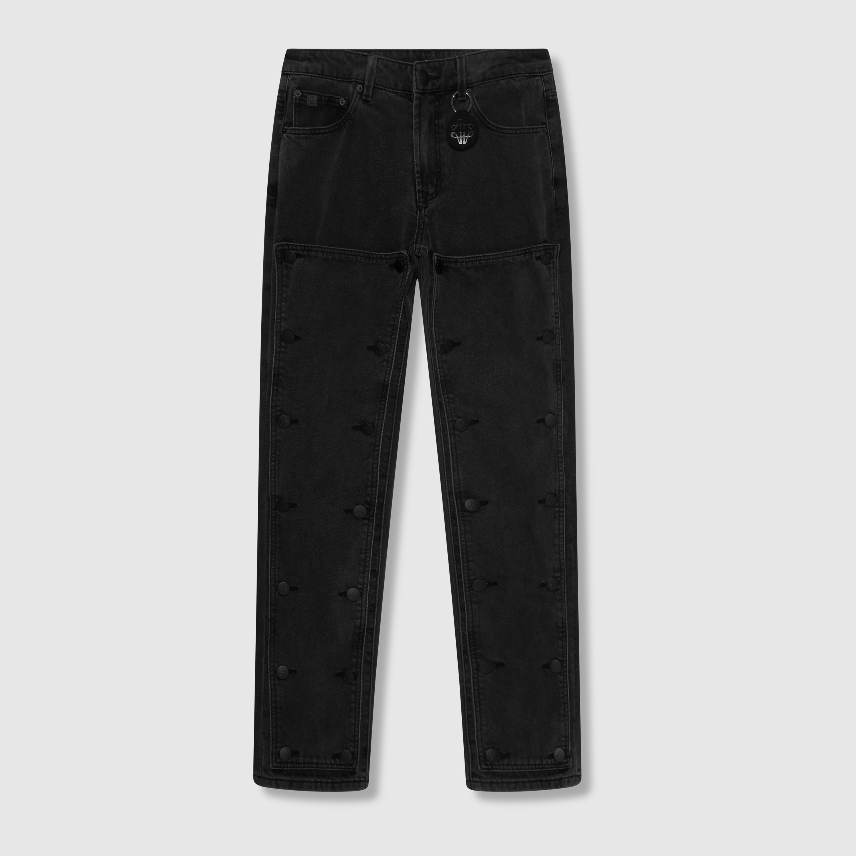 Knox Black Washed Panelled Jean