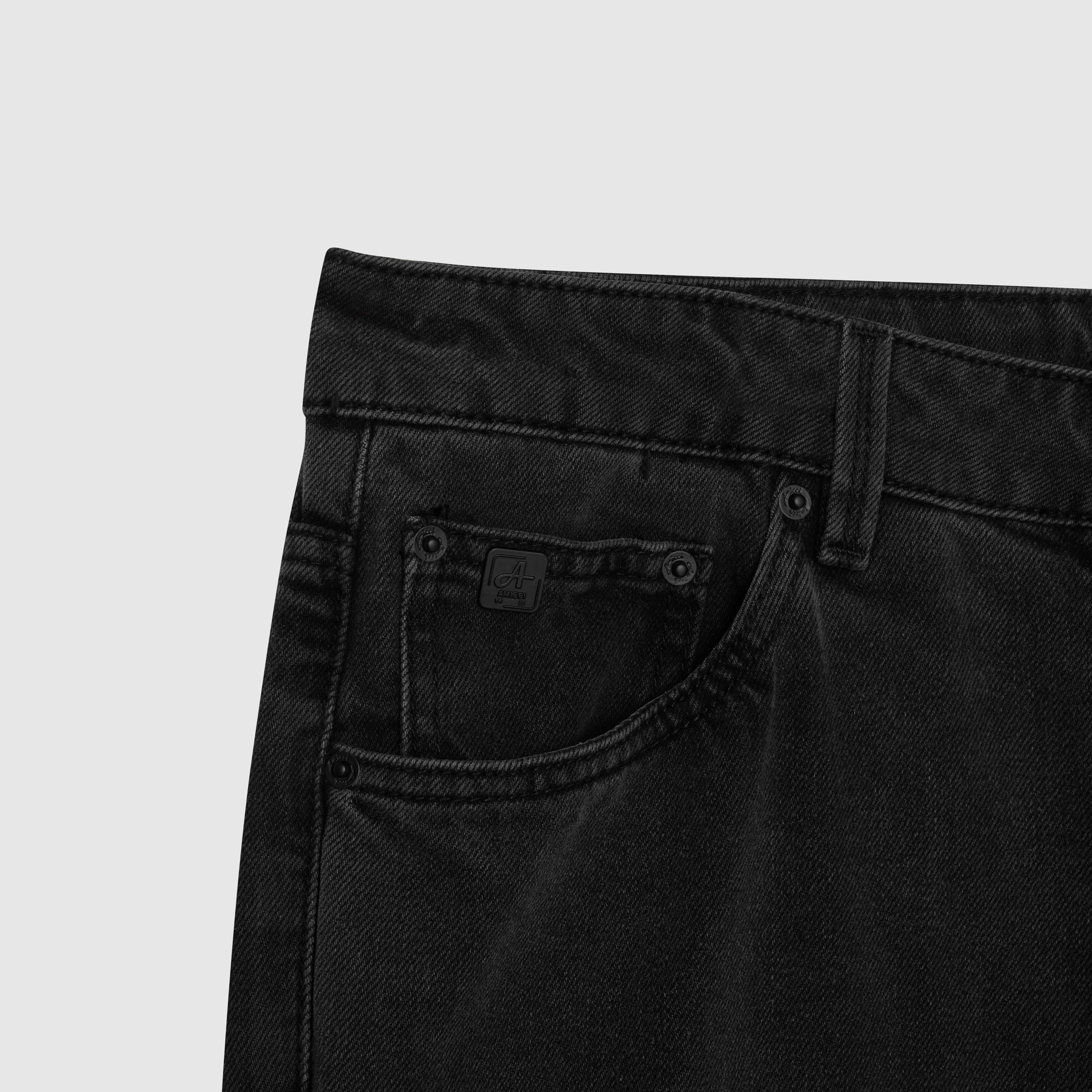 Knox Black Washed Panelled Jean