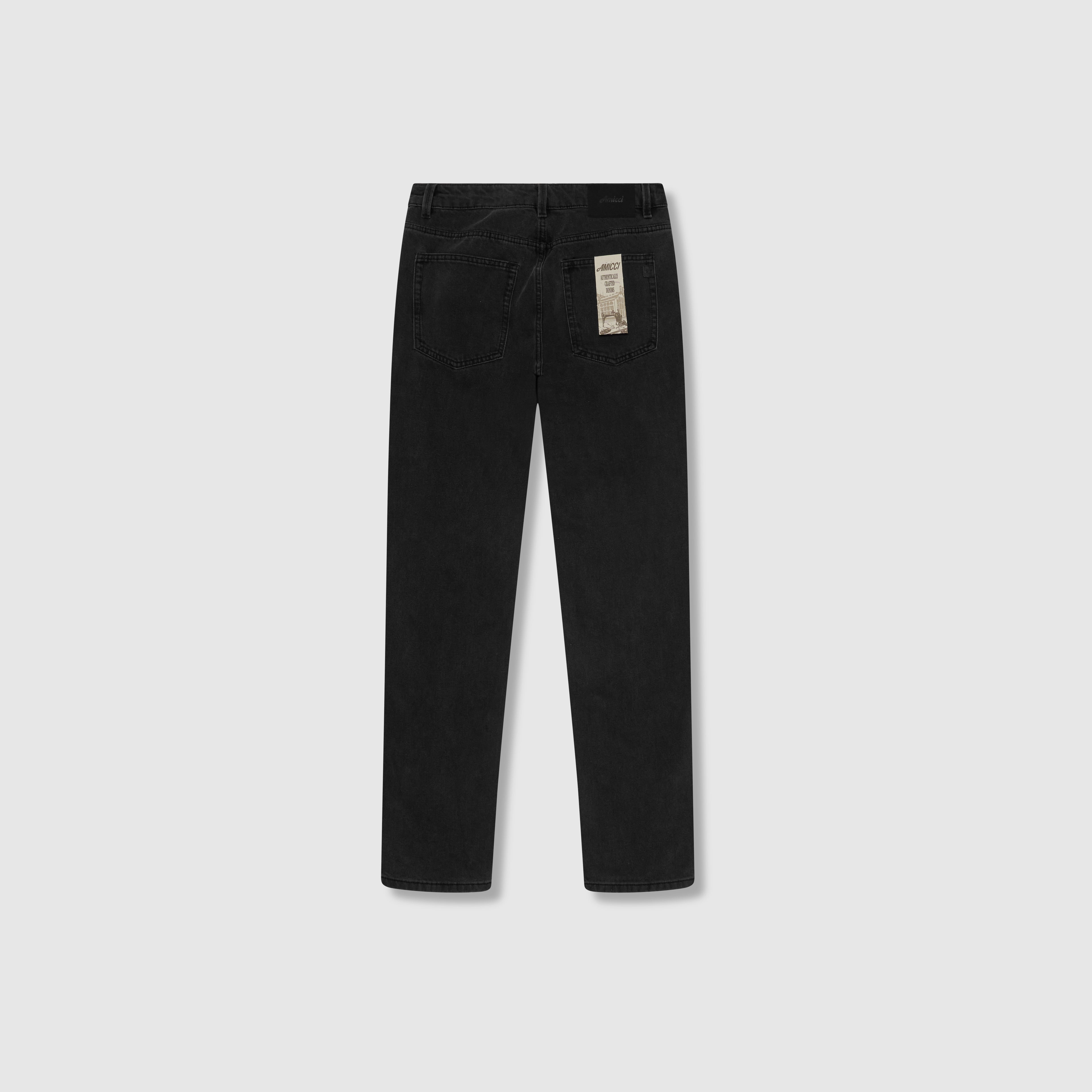 Knox Black Washed Panelled Jean
