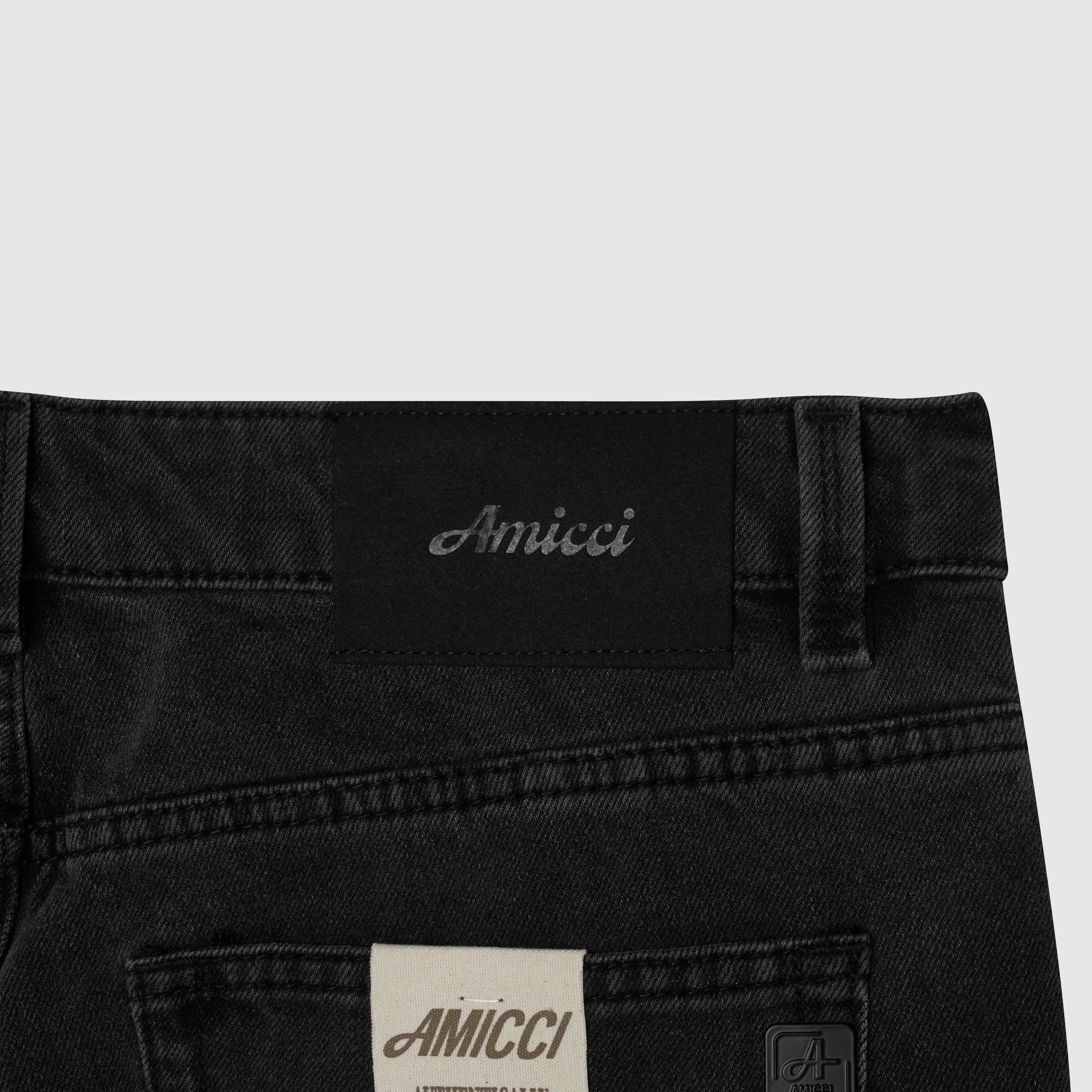 Knox Black Washed Panelled Jean