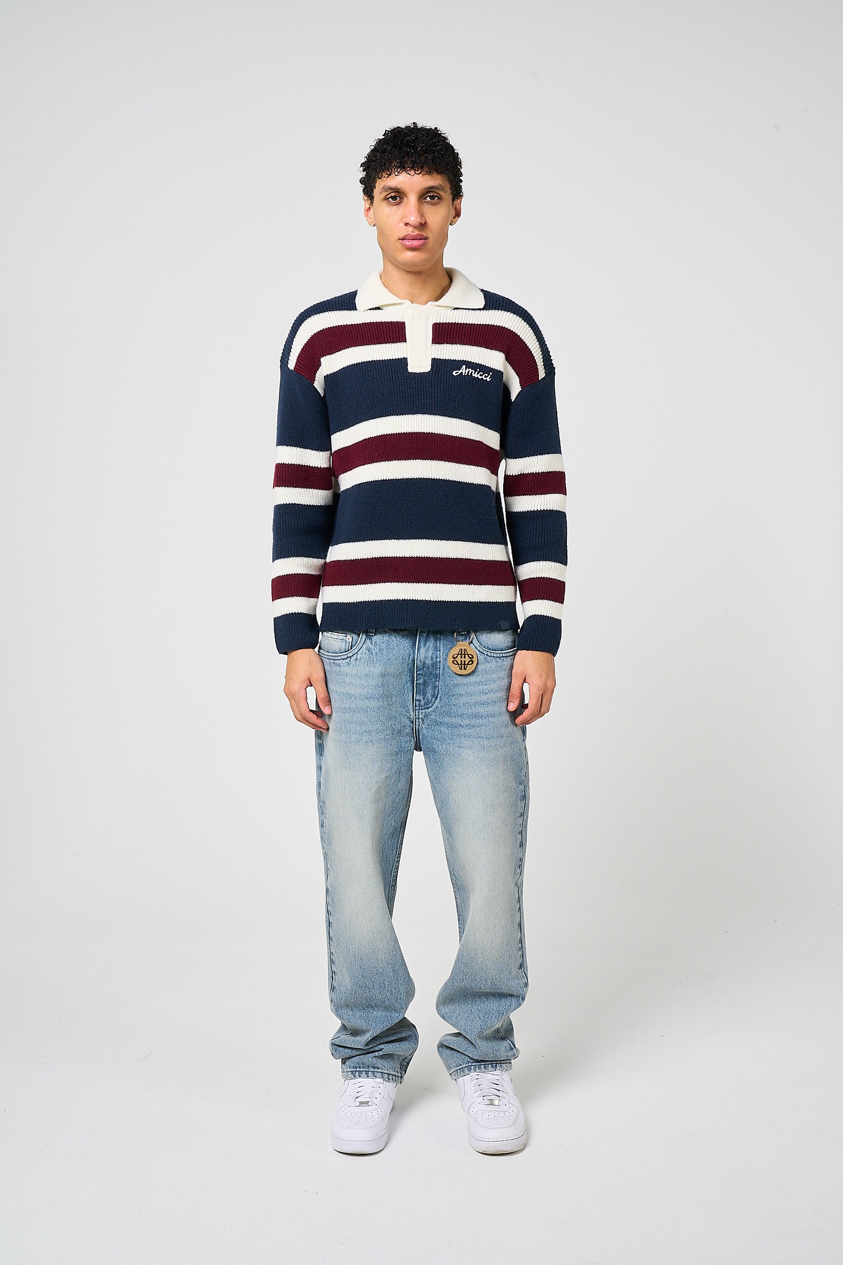 Awing Striped Knitted Sweatshirt