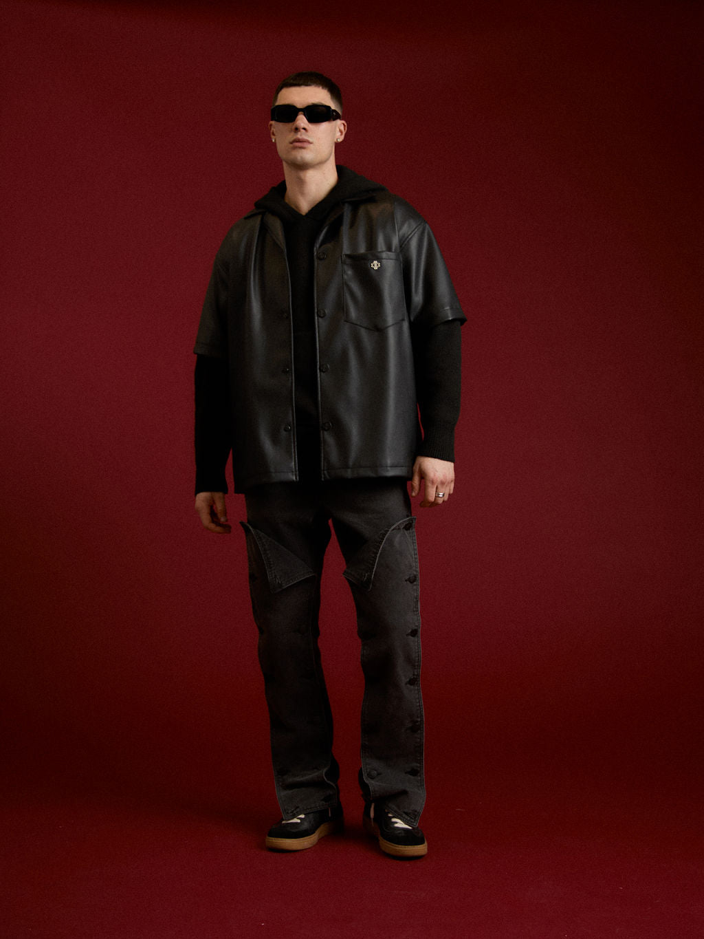 Knox Black Washed Panelled Jean