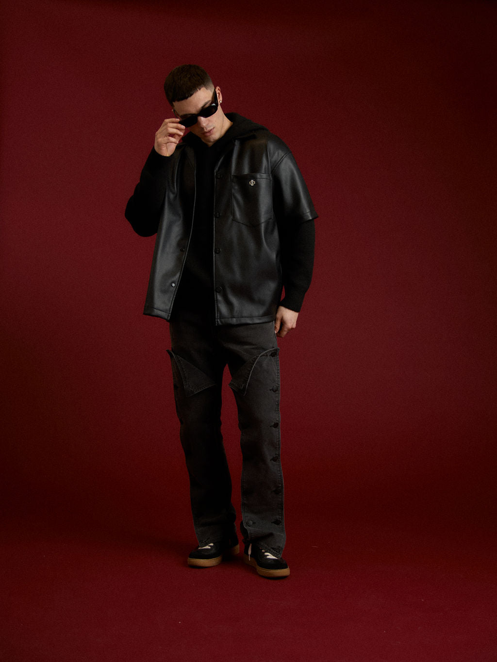 Knox Black Washed Panelled Jean