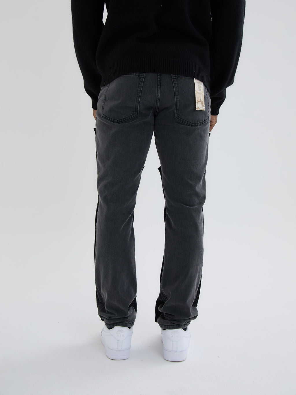 Knox Black Washed Panelled Jean