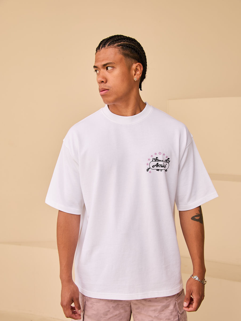 Hasten Grafisch T-shirt Wit