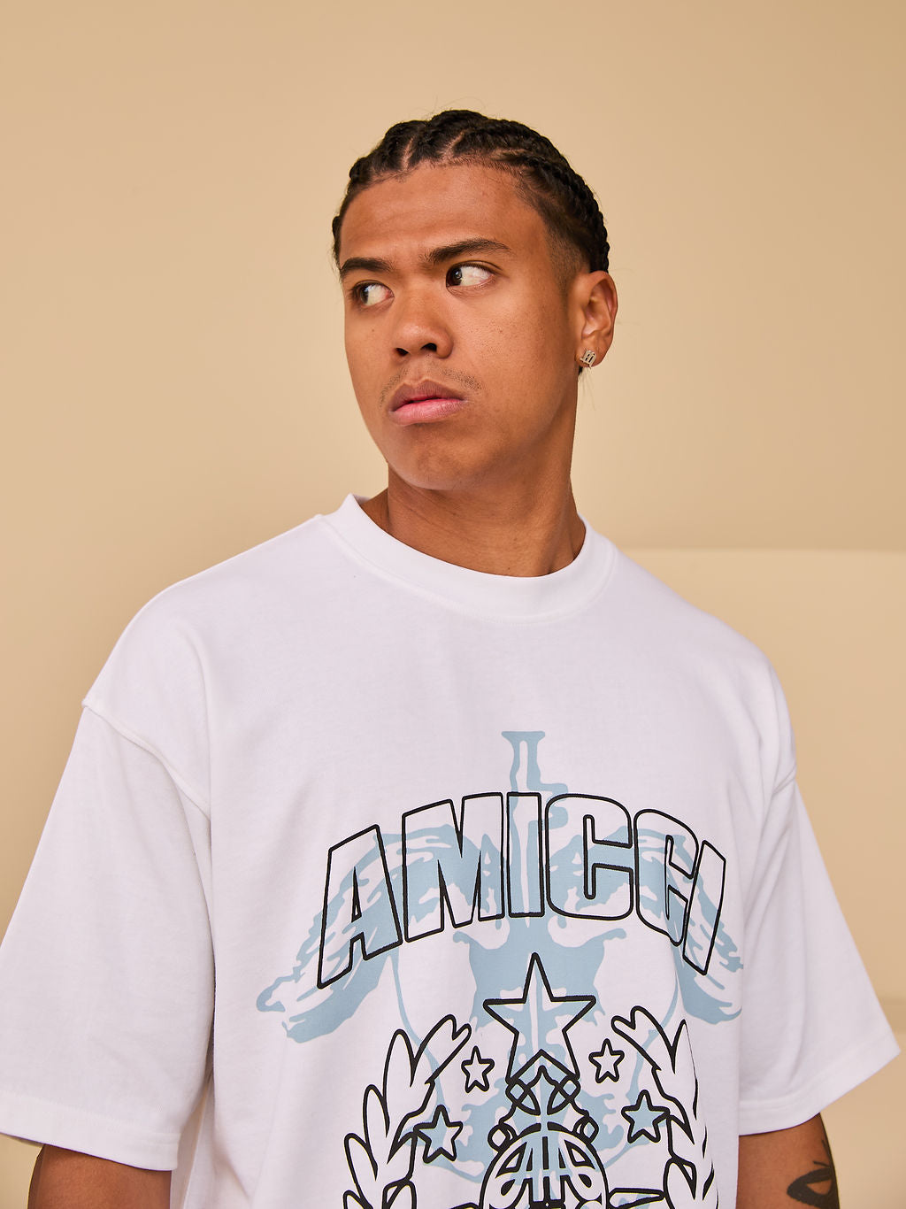 Parade T-shirt met blauwe opdruk