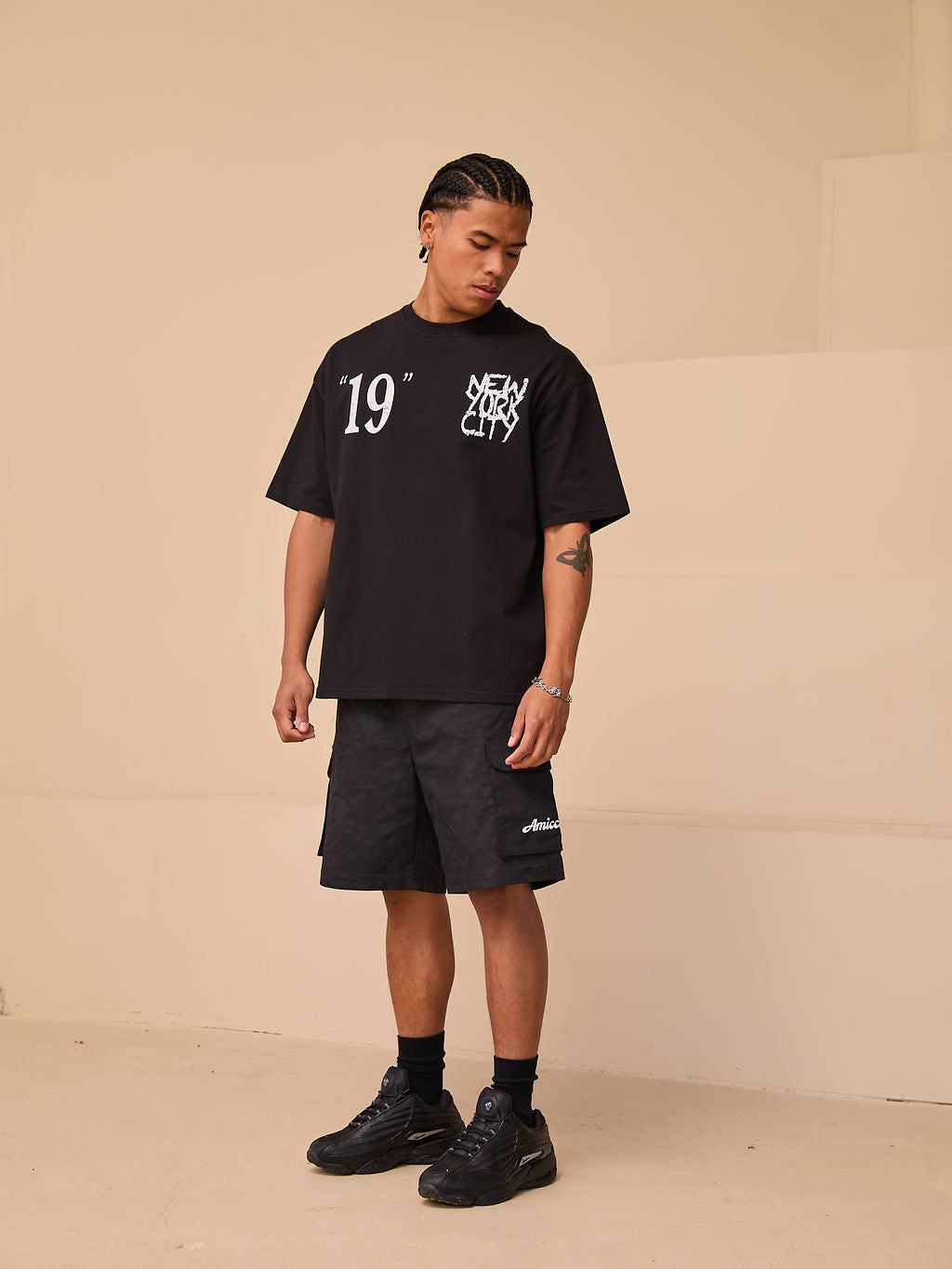 T-shirt surdimensionné graphique Caballo Noir