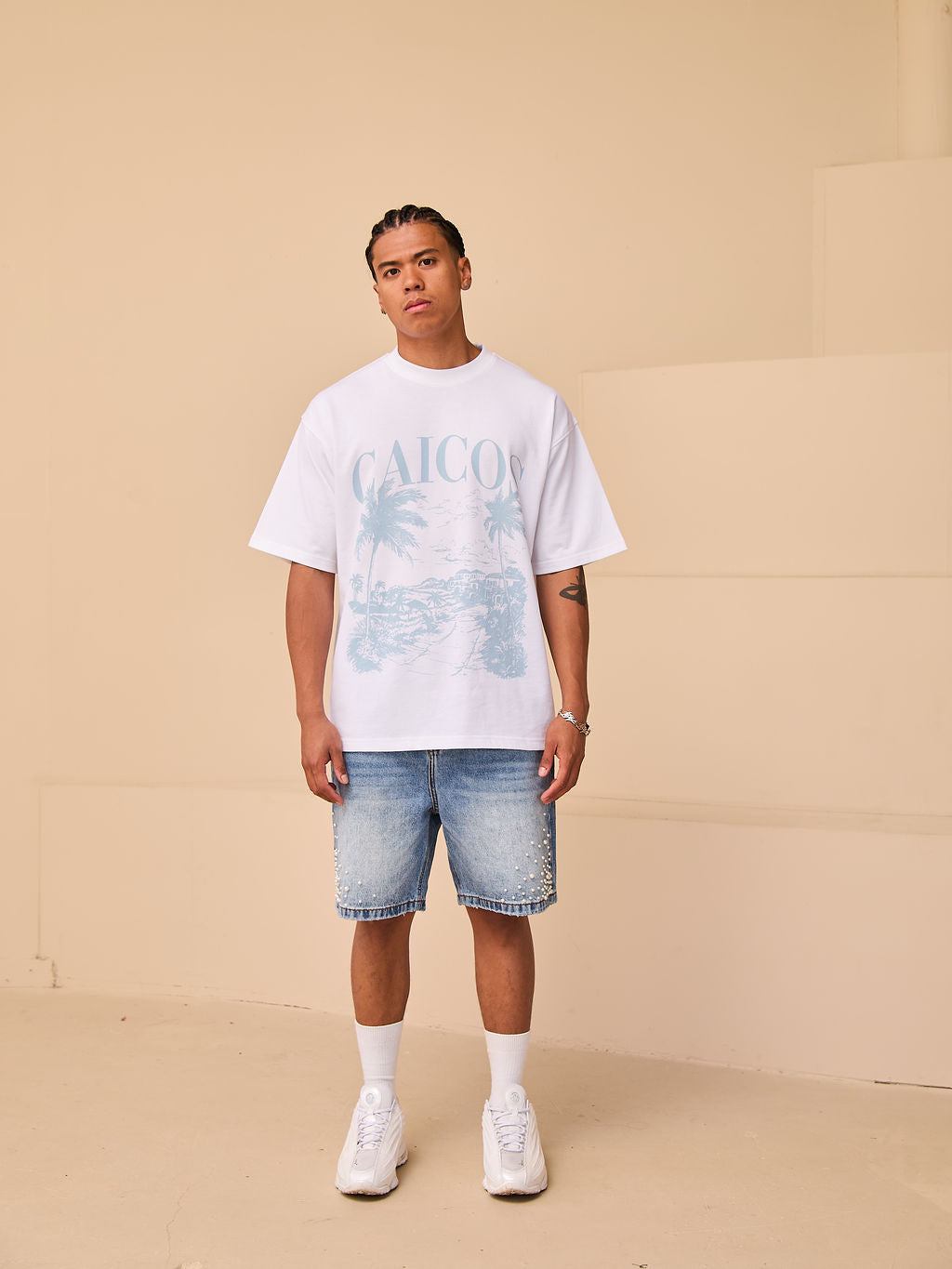 Caicos White Graphic T Shirt