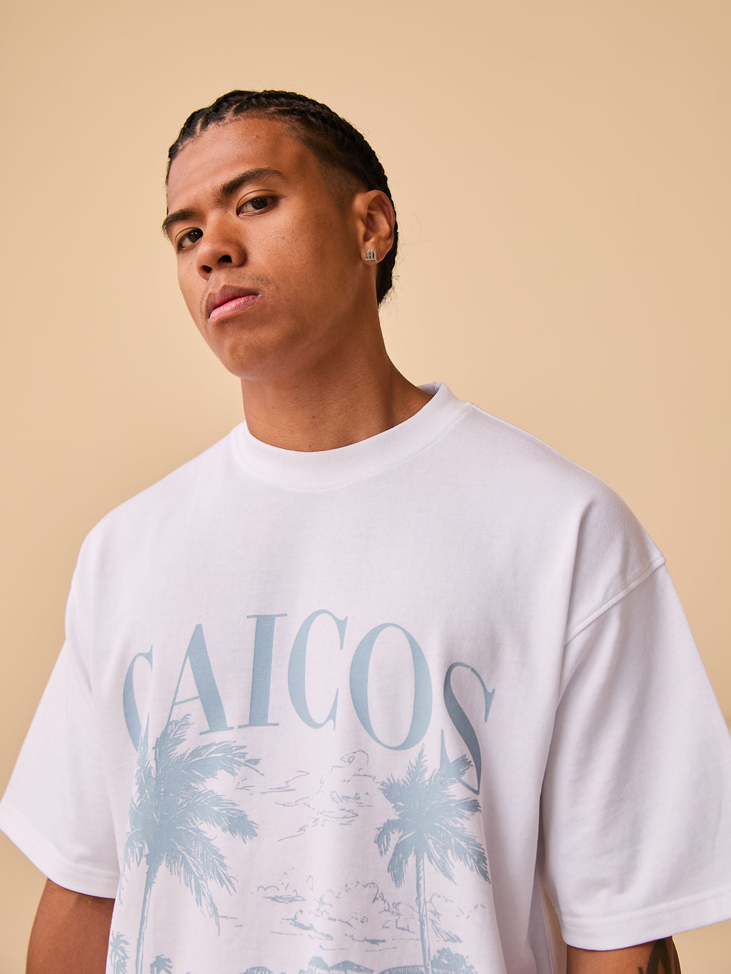 Caicos White Graphic T Shirt