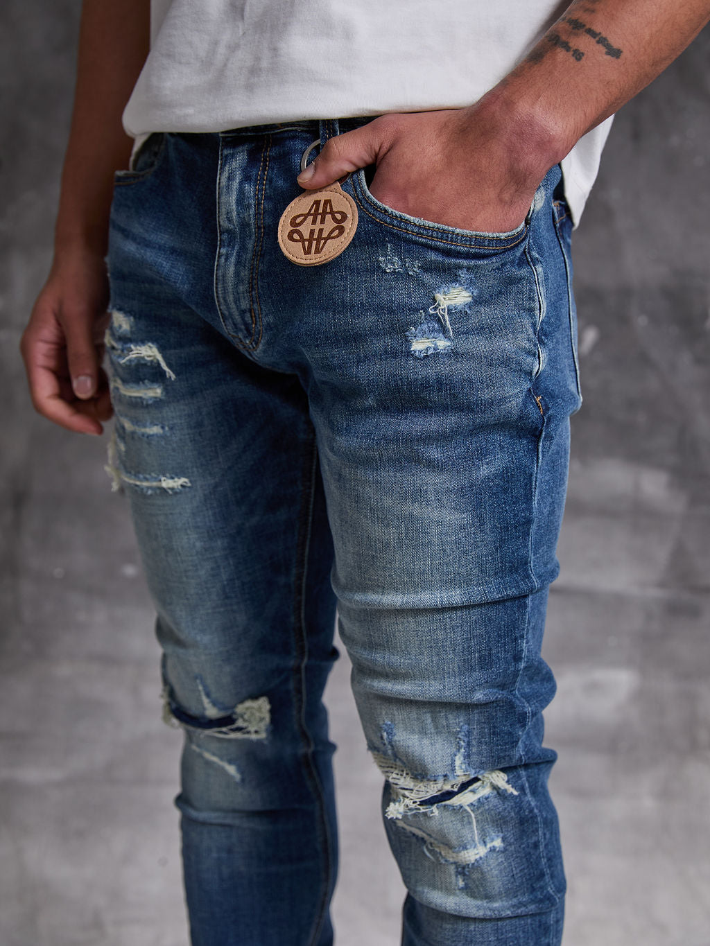 Alonzo Mid Blue Skinny Jeans