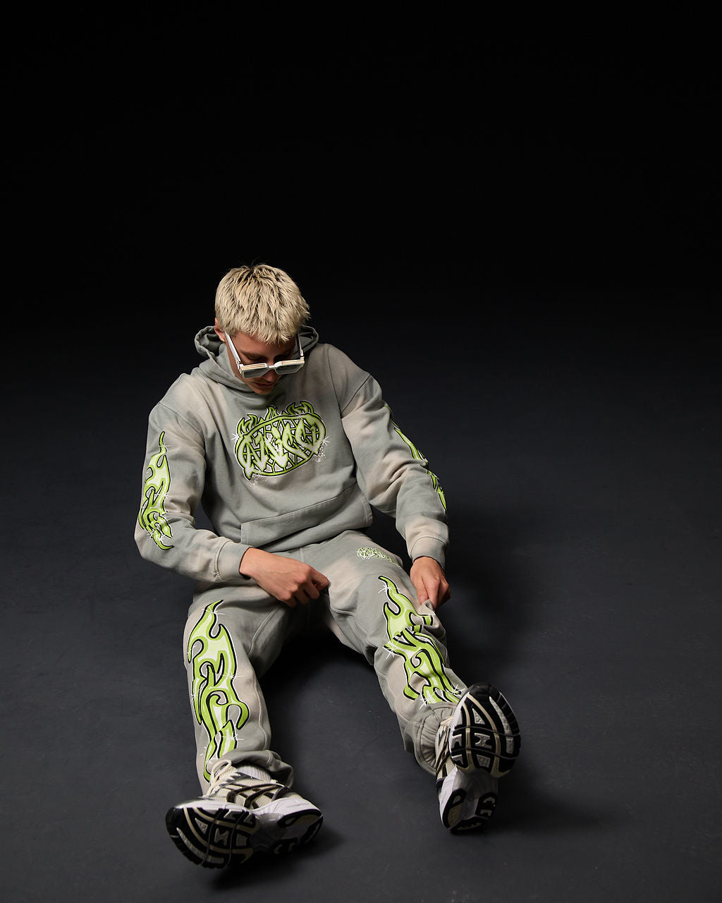 Paola Grafische Hoodie Grijs