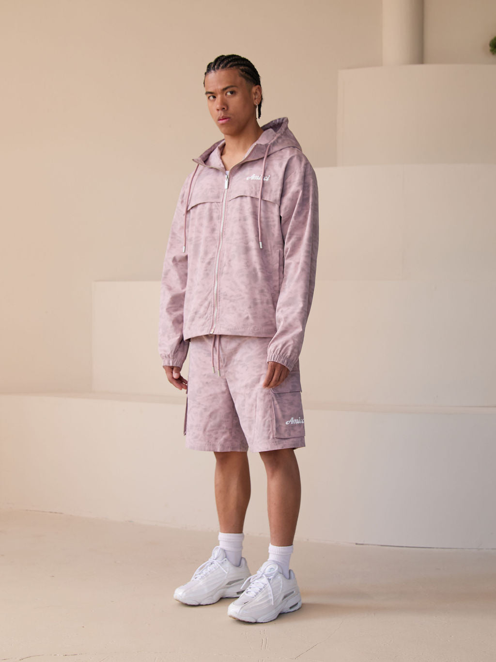 Almeria Patroon Shorts Roze