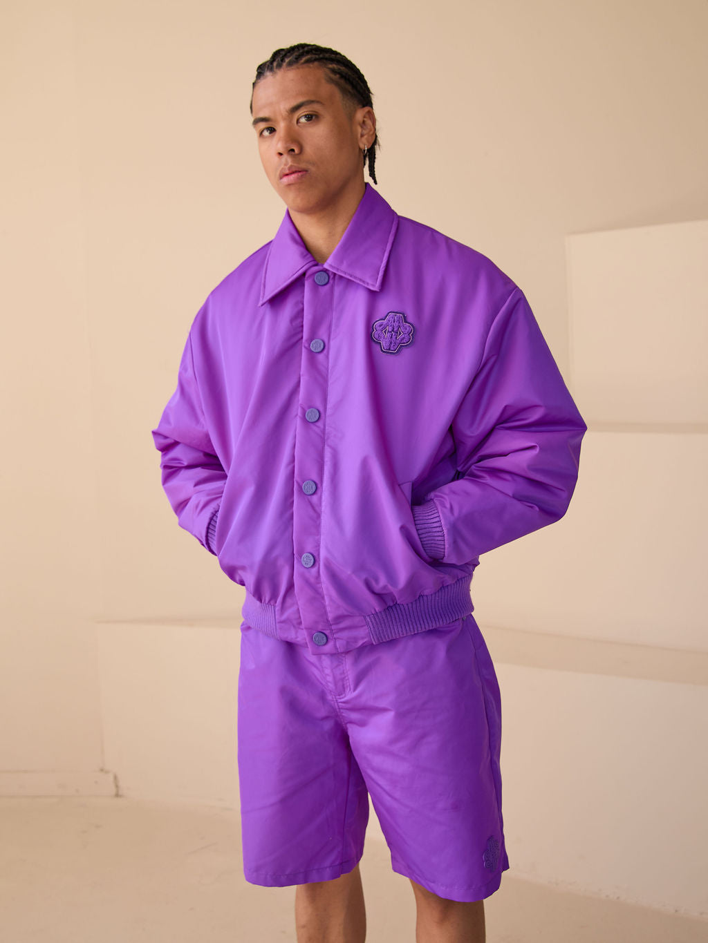 Veste Bomber à Col Laredo Violet