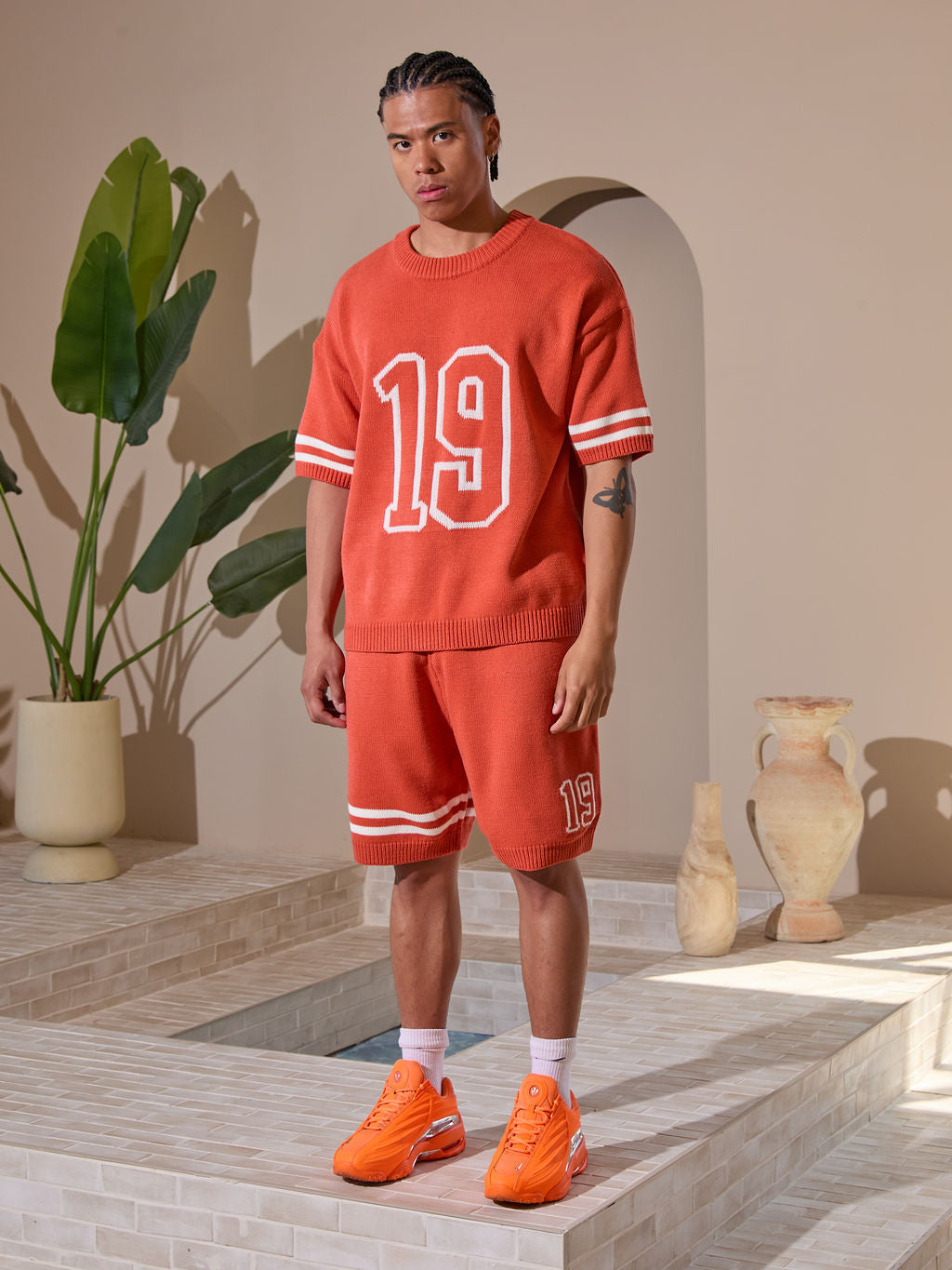 T-shirt en jersey tricoté Nantes Orange