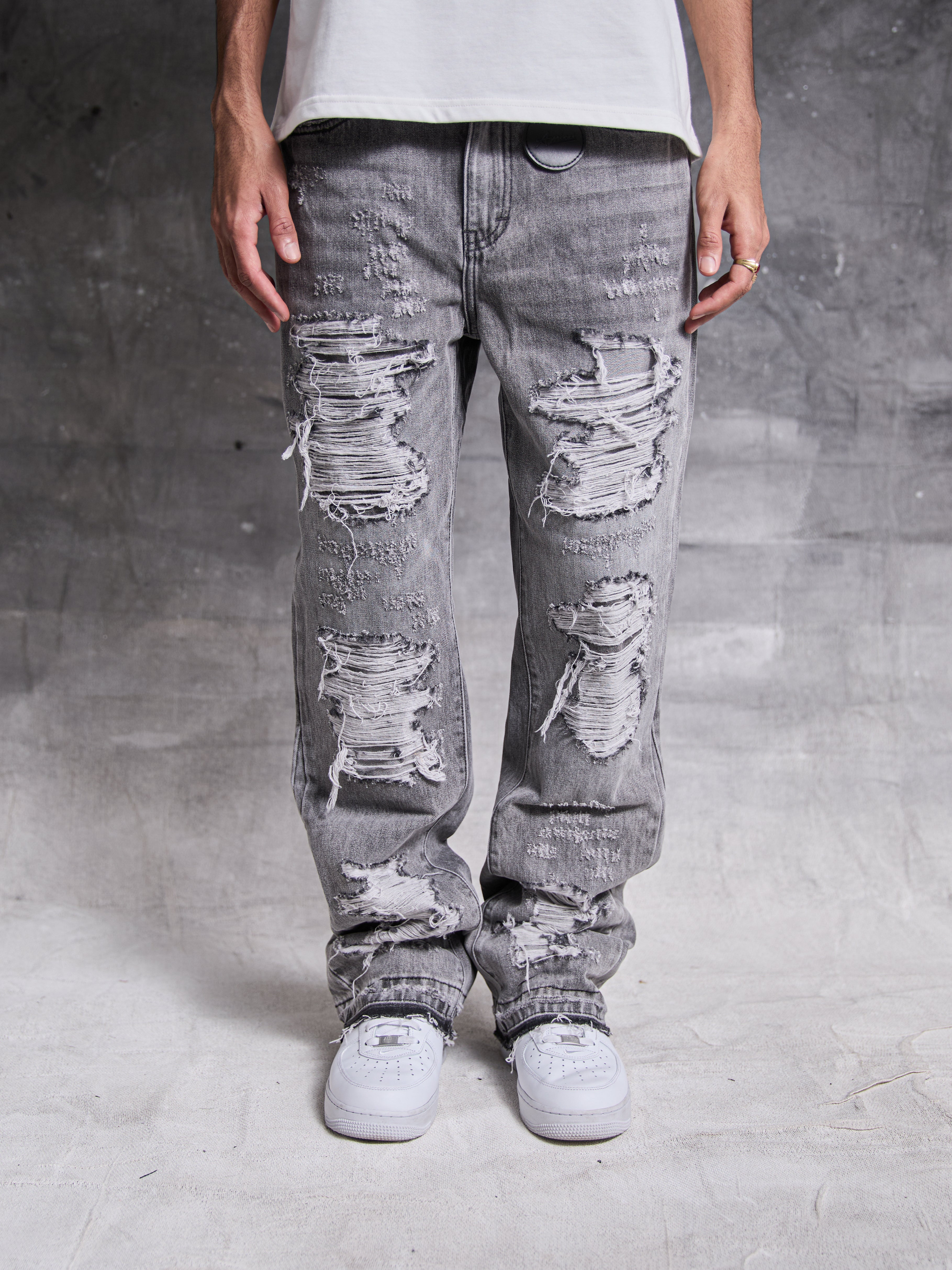 Jean en denim lavé gris Sarrona