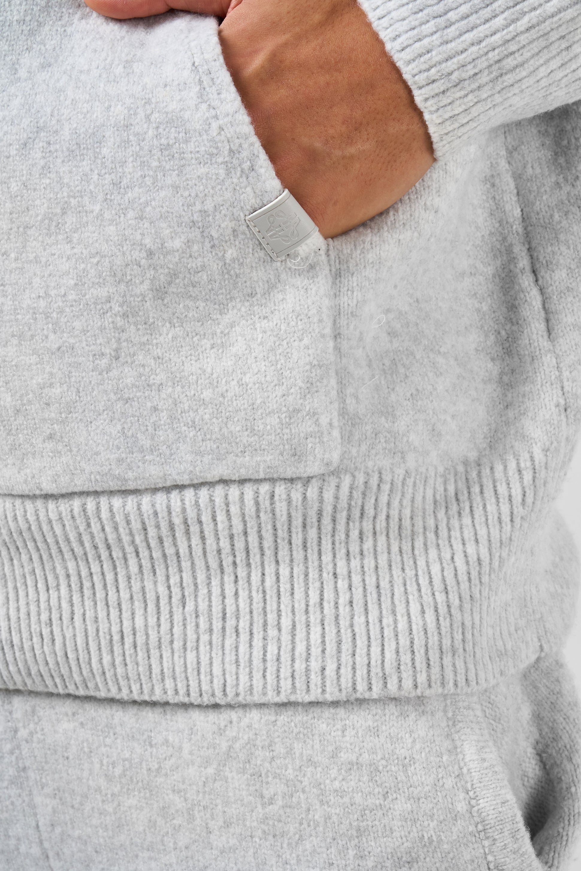 Amos Grey Knitted Hoodie