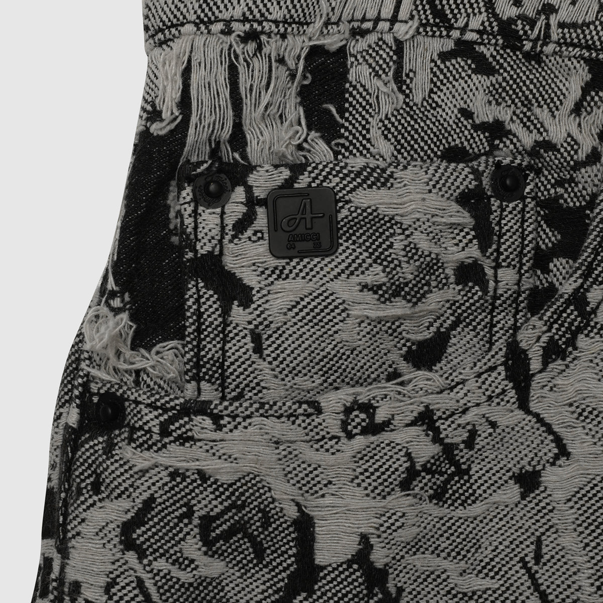 Amelio Jean en Denim Jacquard Noir