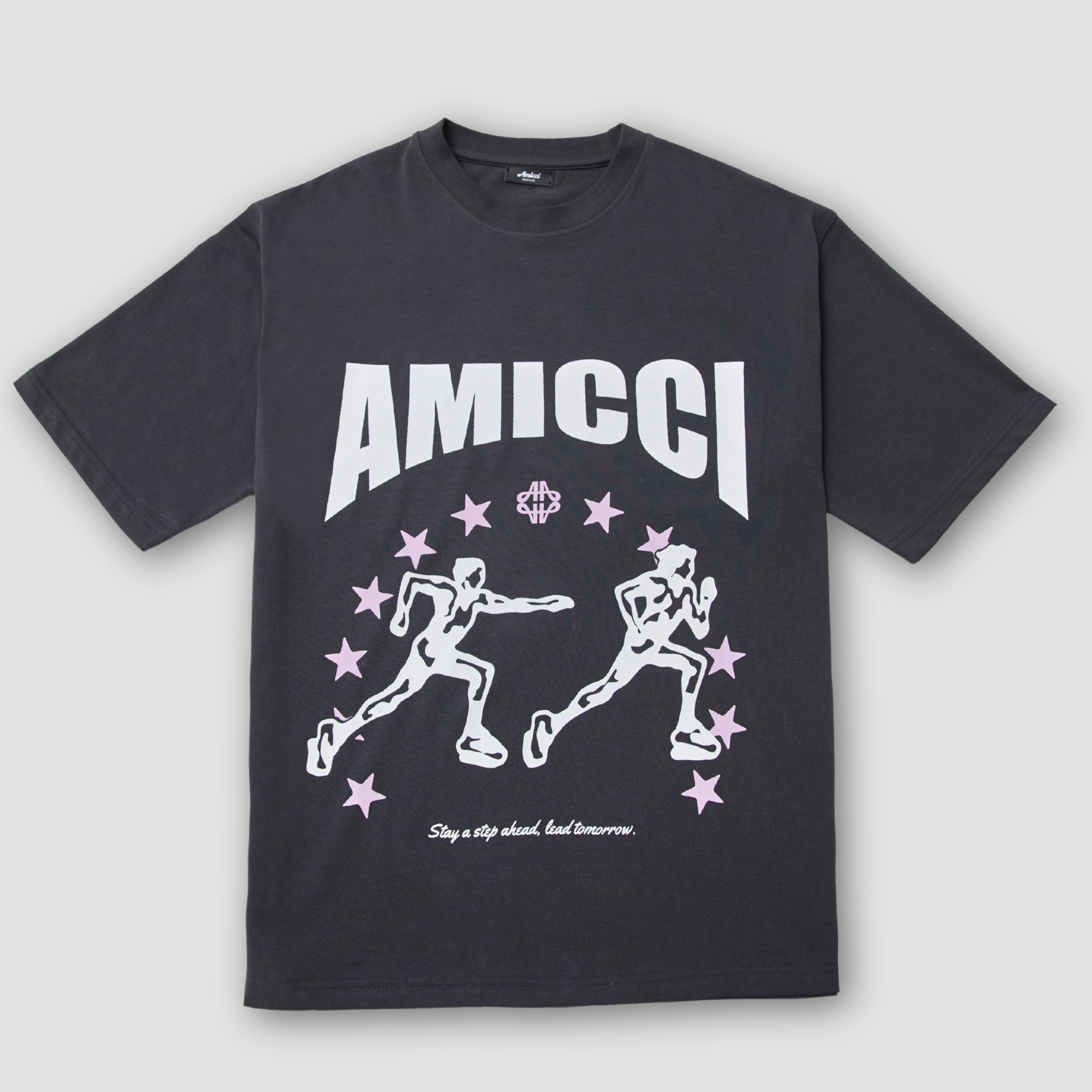 Direction Zwart Grafisch T-shirt