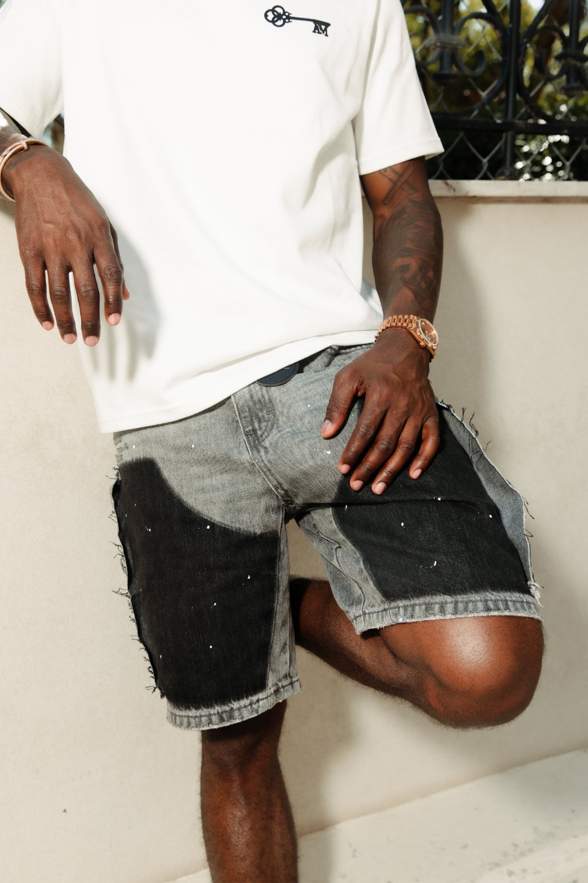 Shorts de charpentier gris Adrano