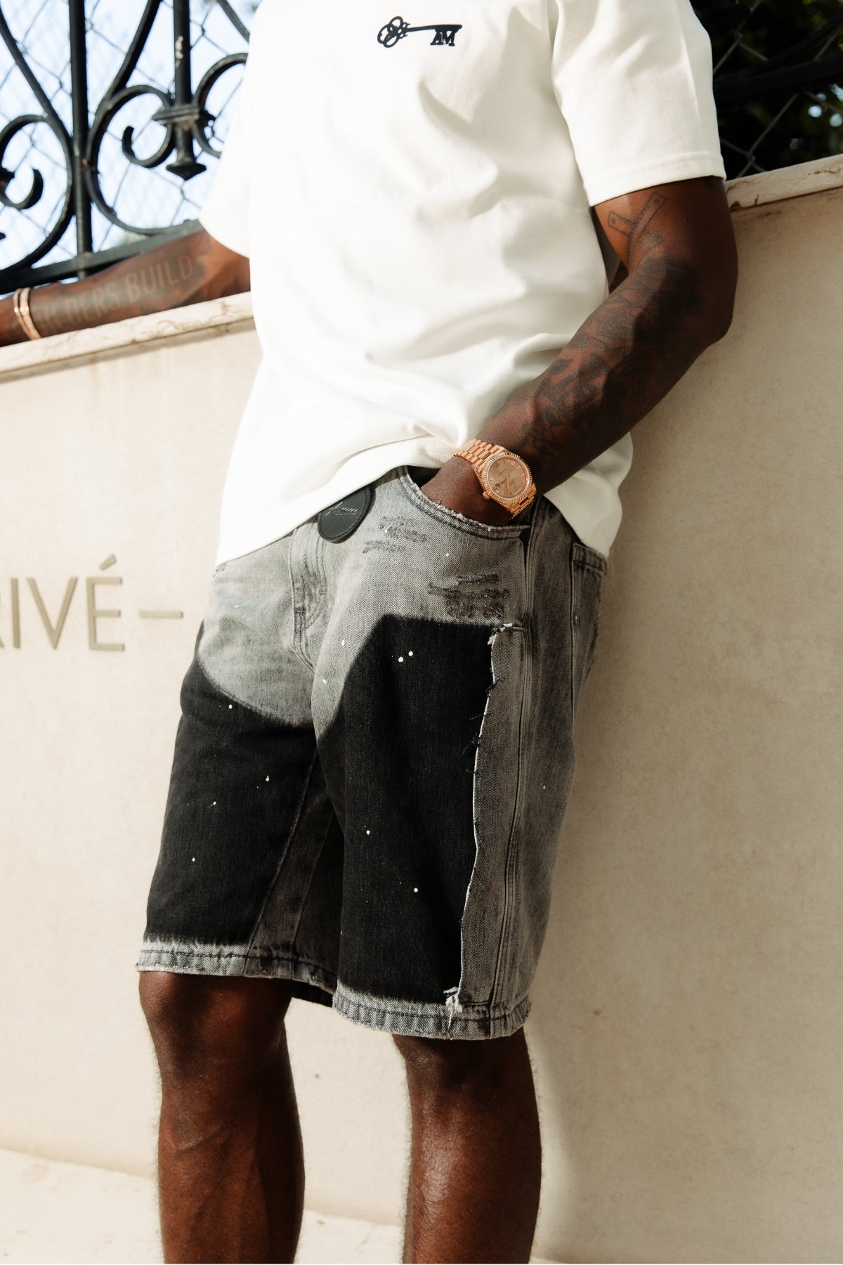 Shorts de charpentier gris Adrano