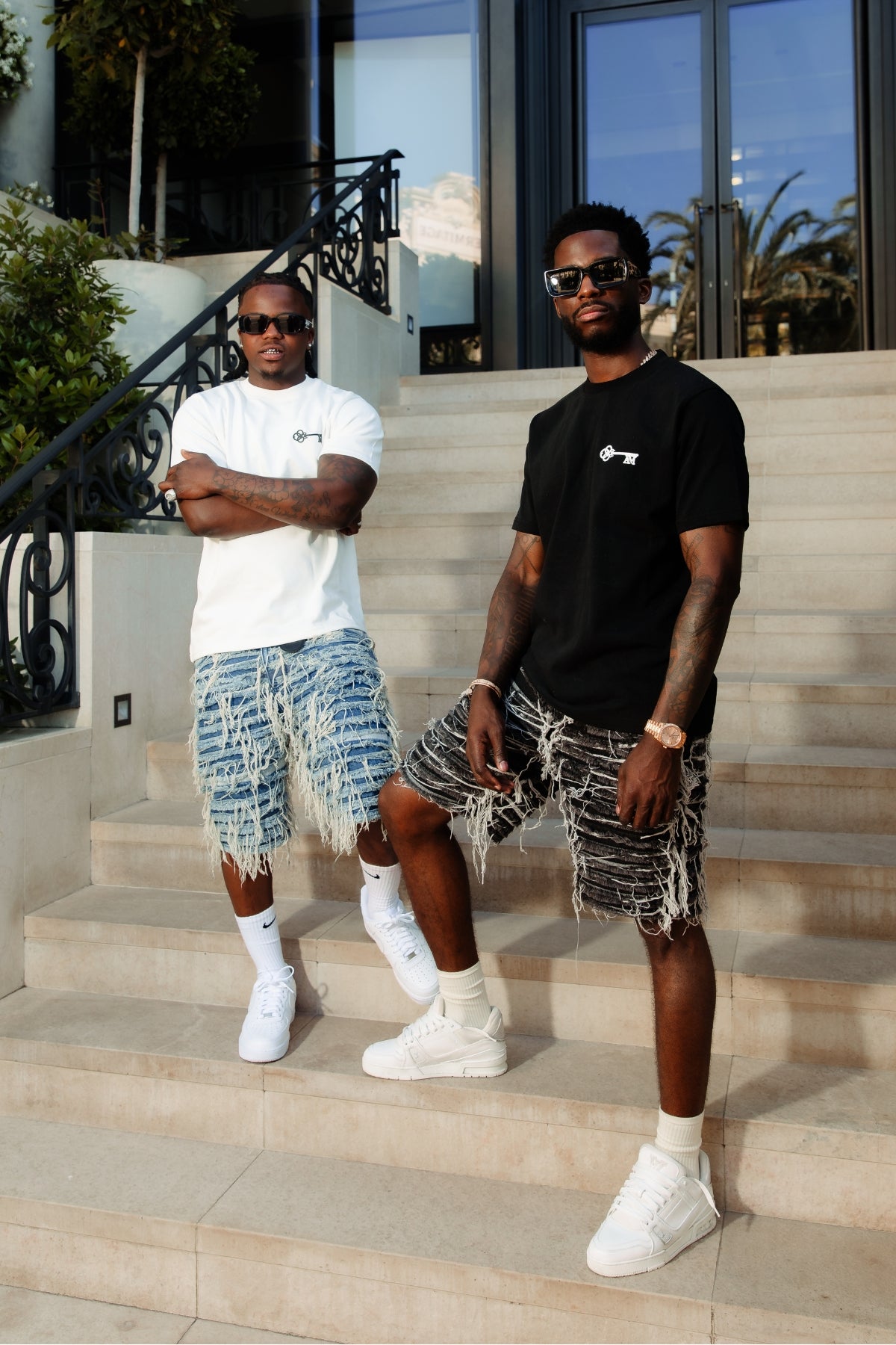 Sassari Versleten Zwarte Denim Shorts