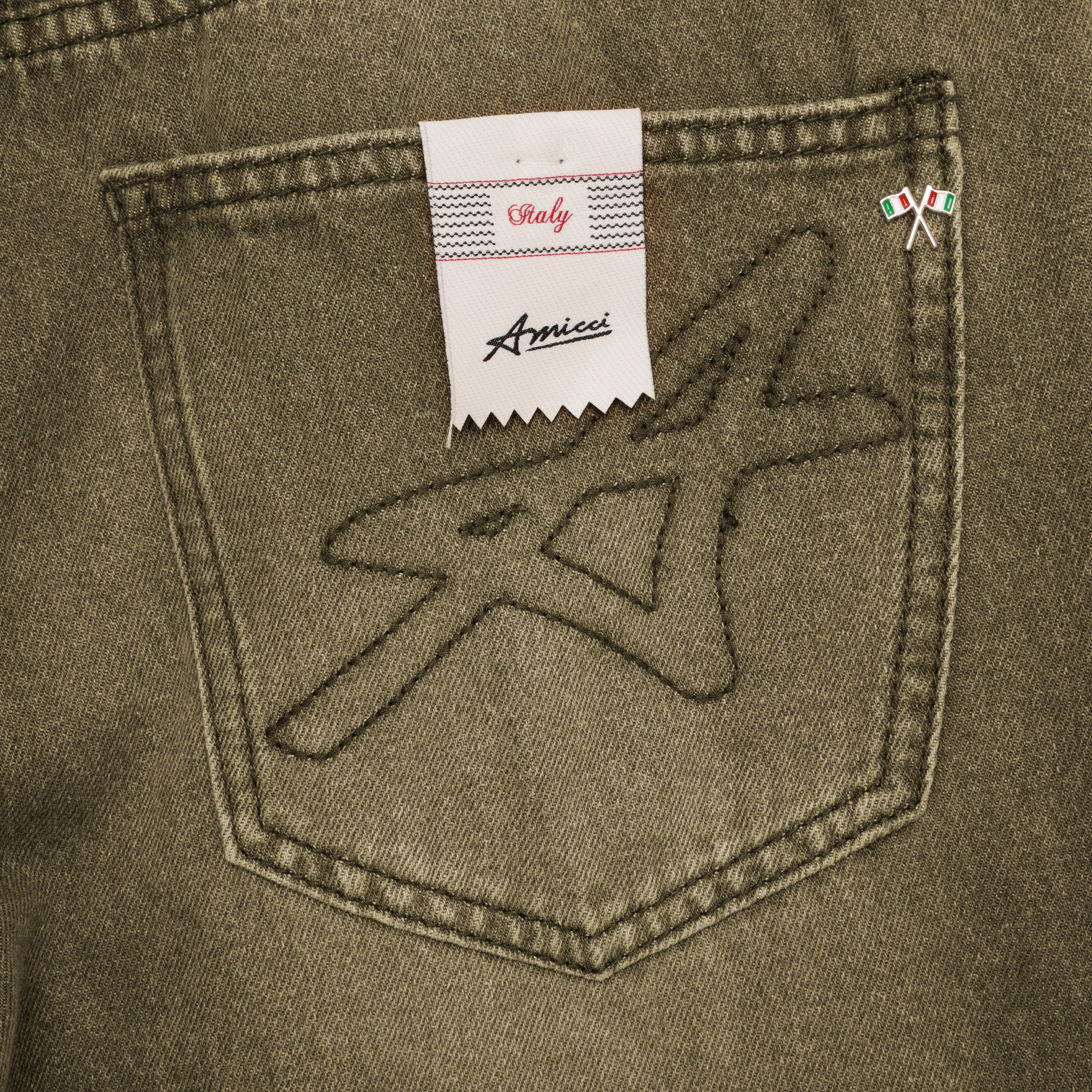 Amicci Jeans Adrano Flare Jeans Olive