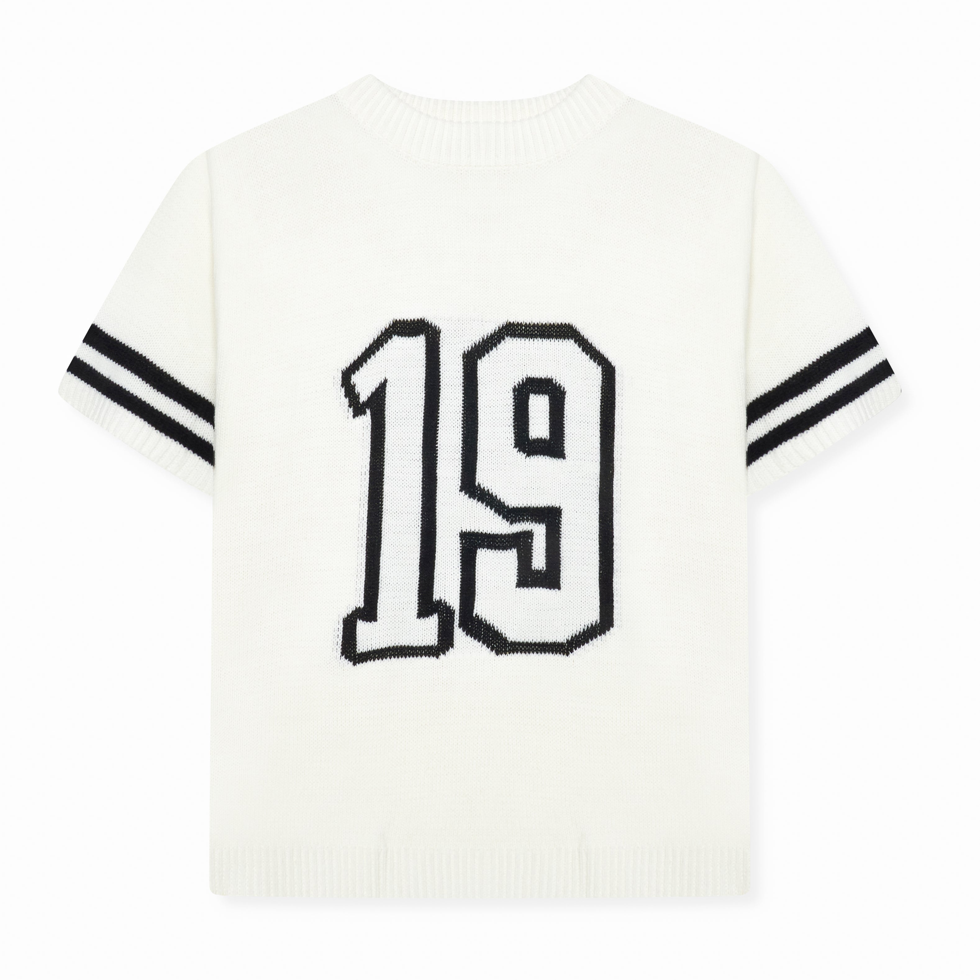 Nantes Gebreide Jersey T-Shirt Wit