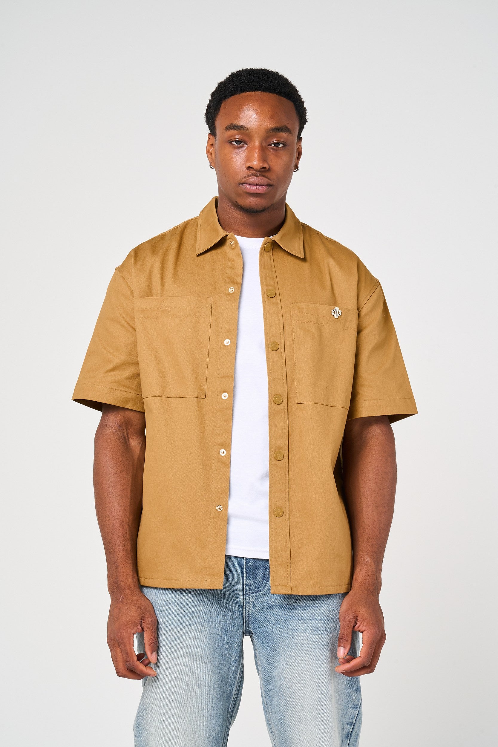 Blaise Cotton Twill Beige Shirt