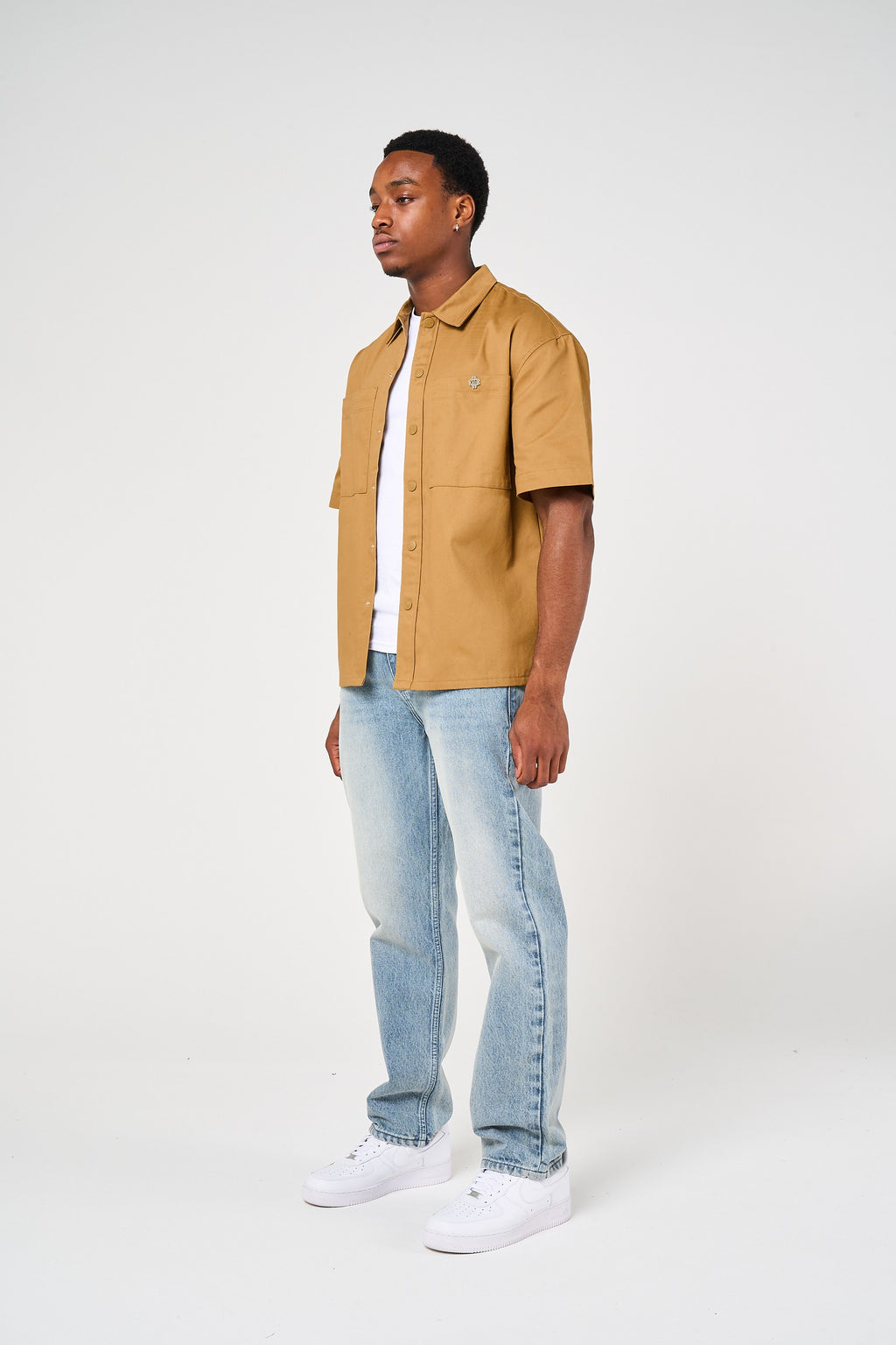 Blaise Cotton Twill Beige Shirt