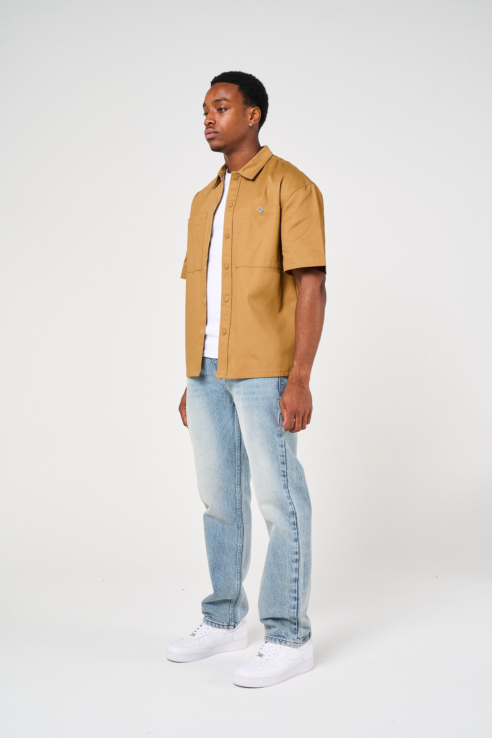 Blaise Cotton Twill Beige Shirt