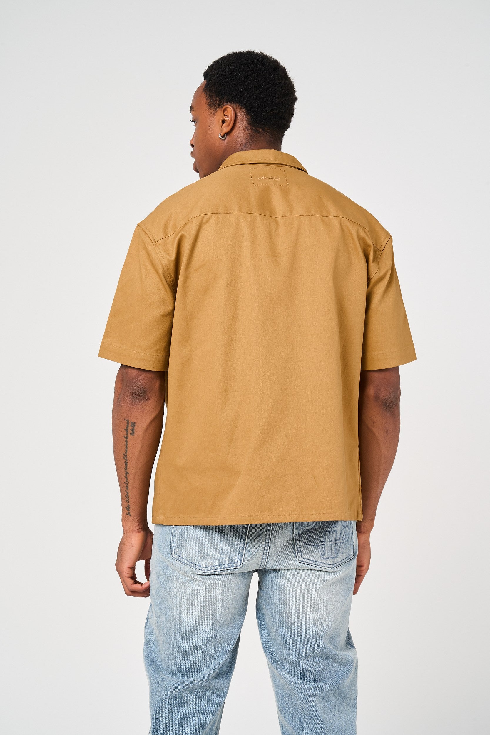 Blaise Cotton Twill Beige Shirt
