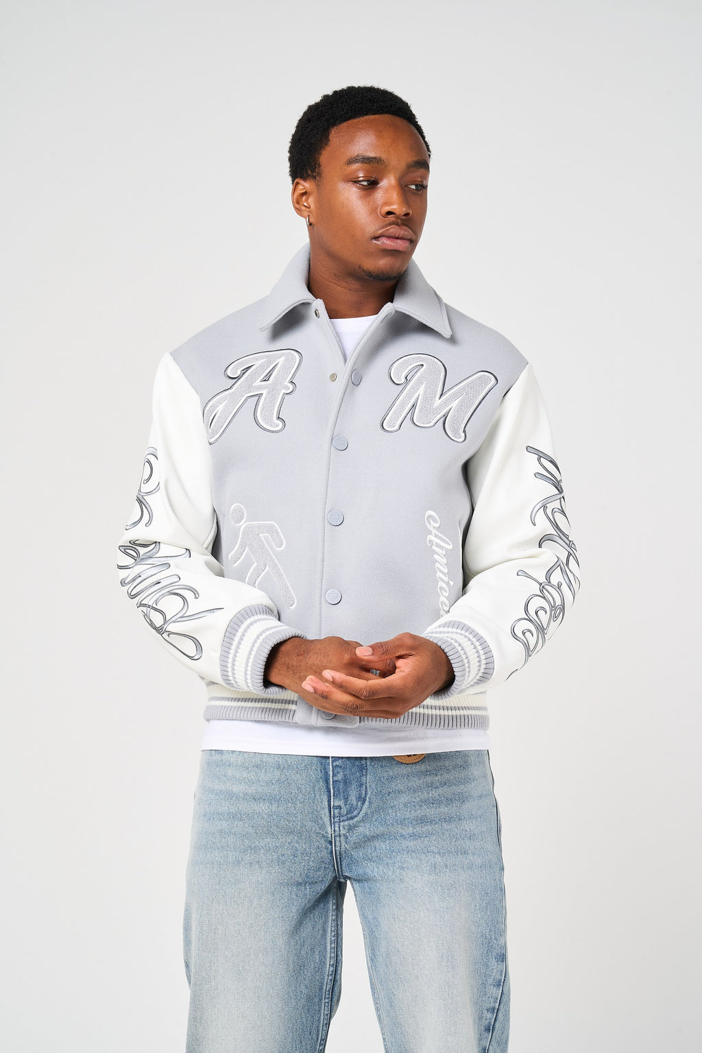 Lusso Grey Varsity Jacket
