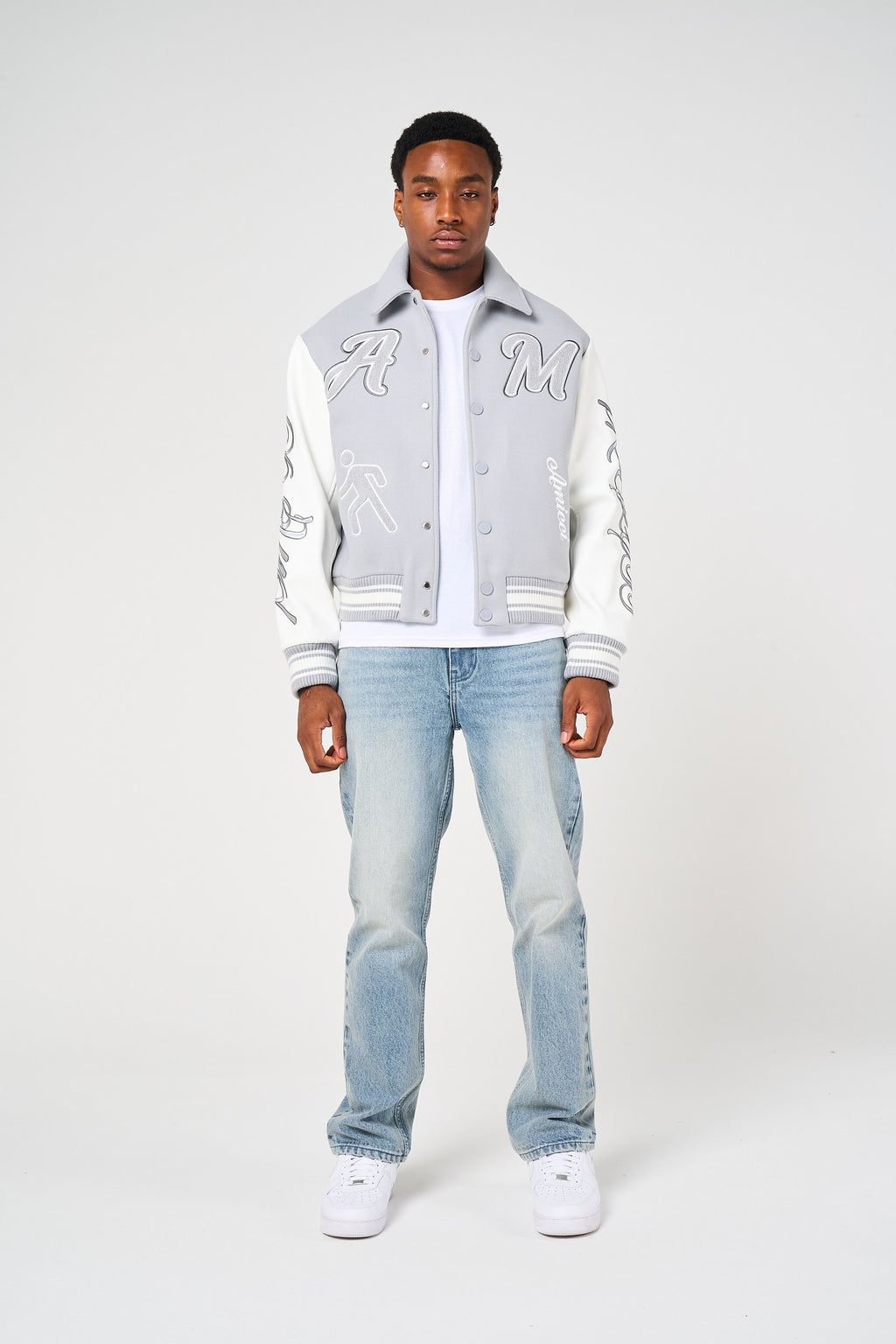 Lusso Grey Varsity Jacket