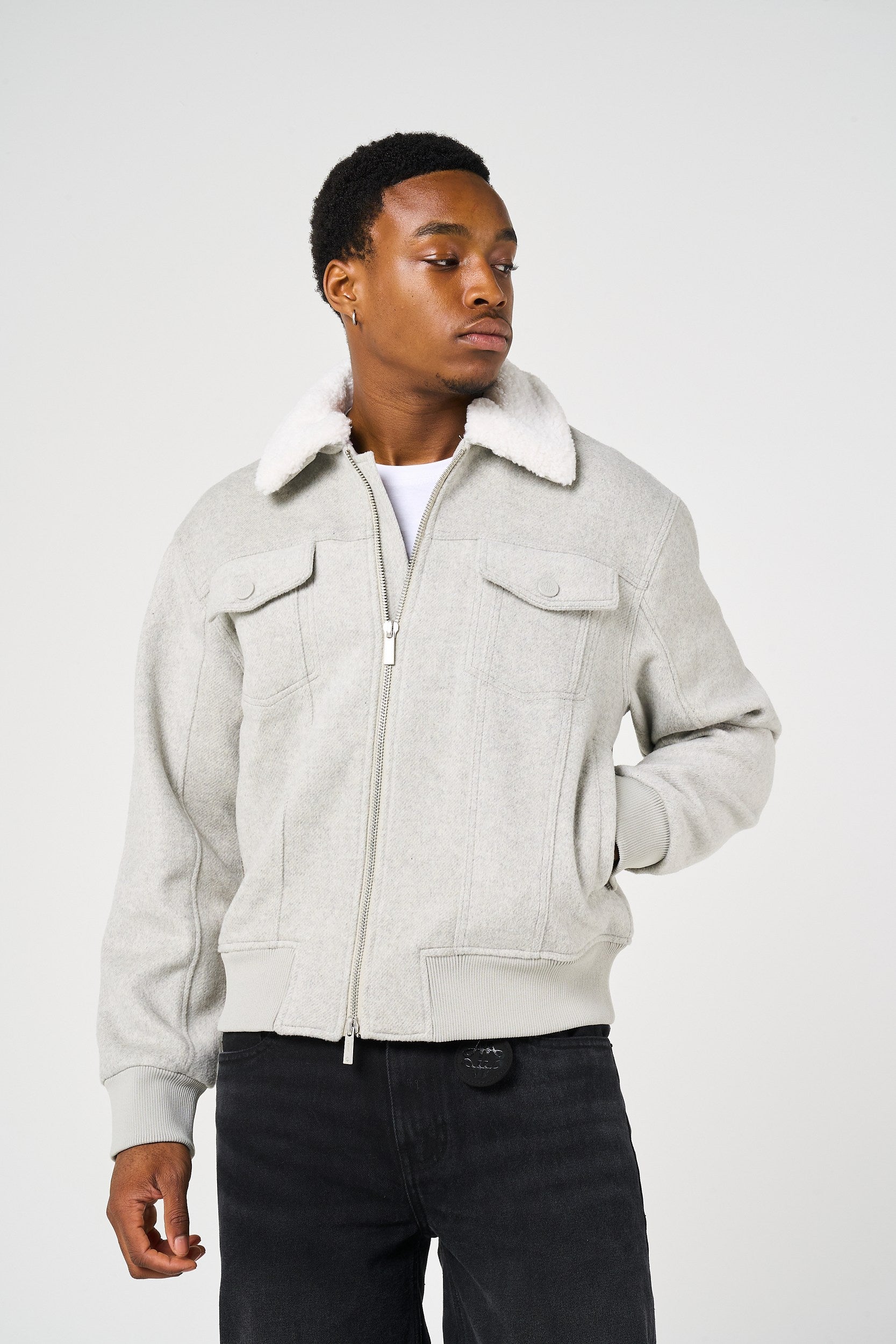 Varick Sherpa Collared Jacket