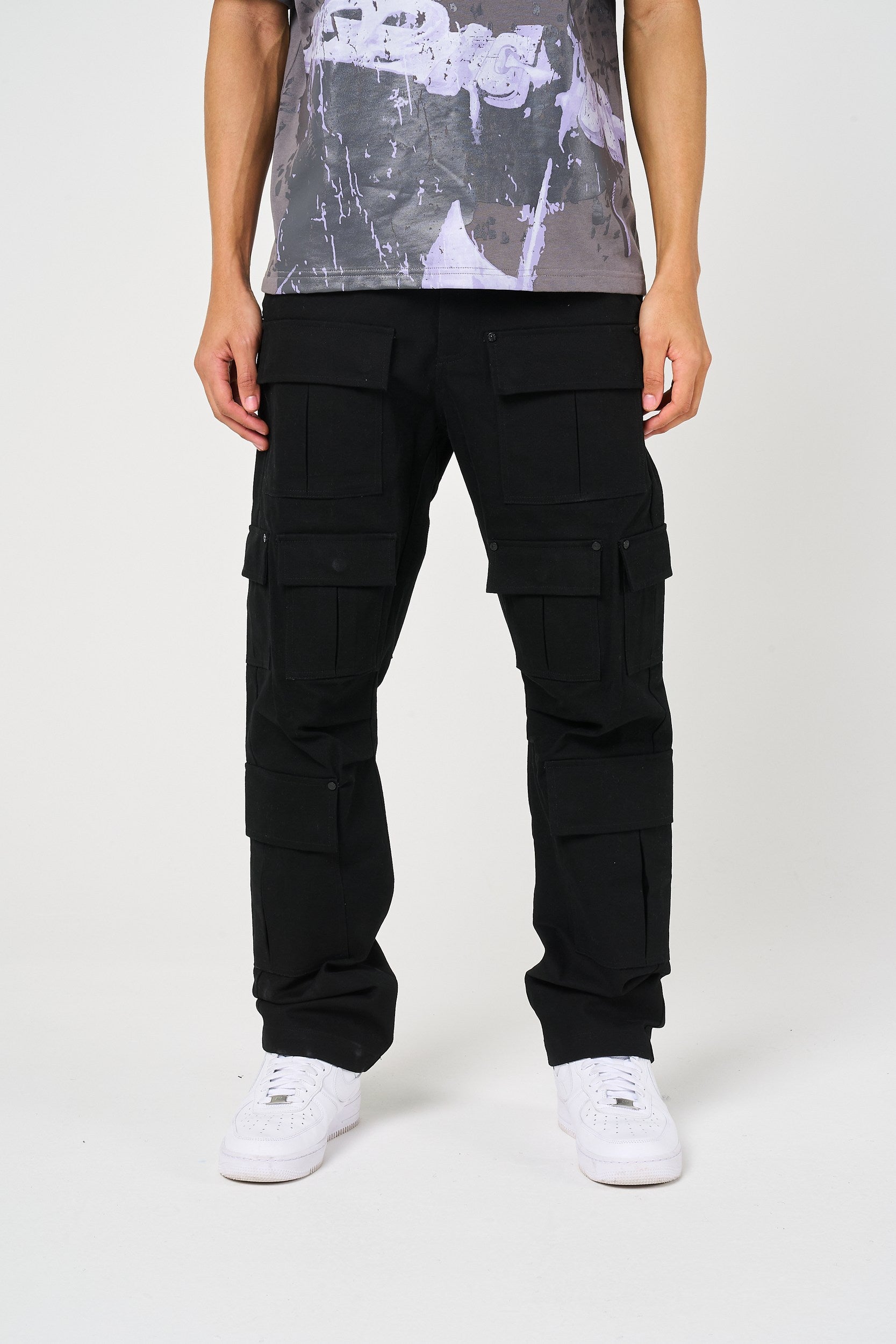 Terron Black Cotton Twill Pants