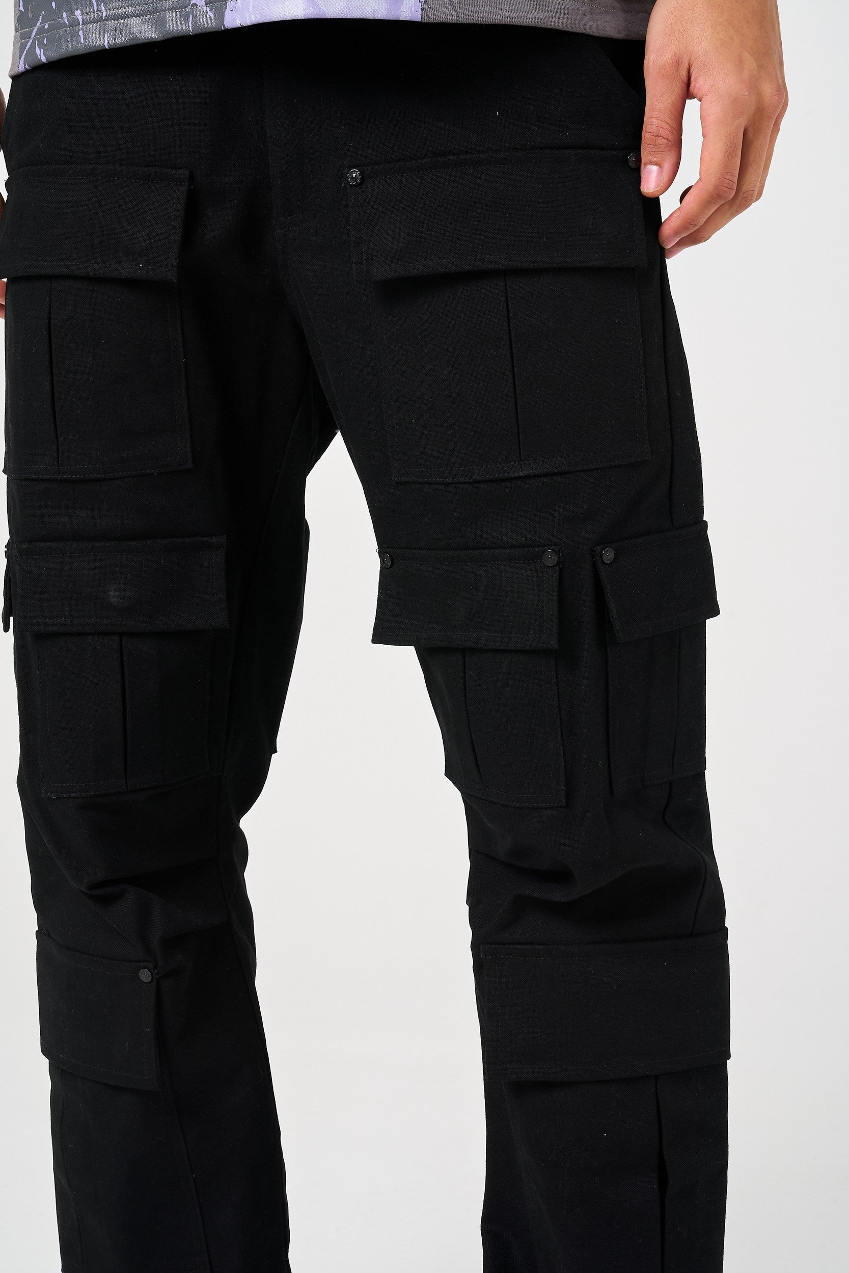 Terron Black Cotton Twill Pants