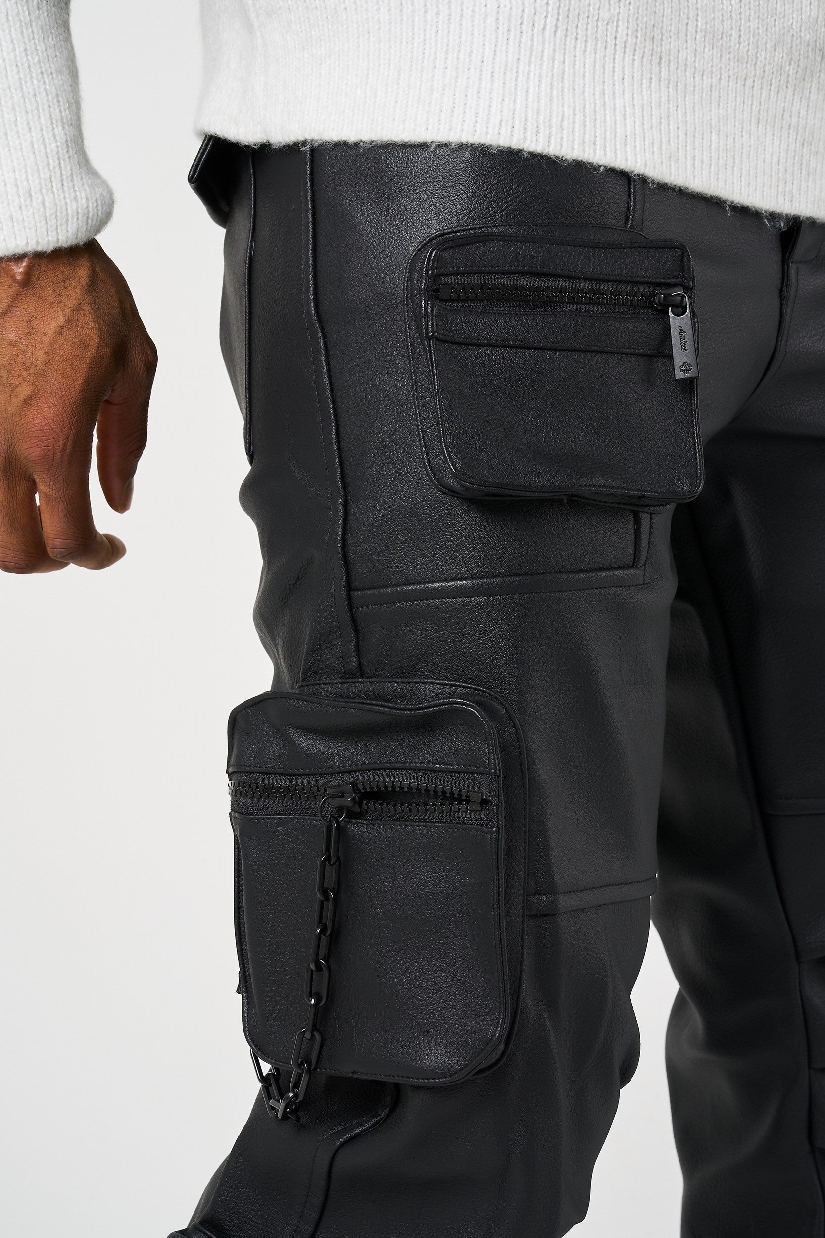 Valenci Leather Cargo Pants