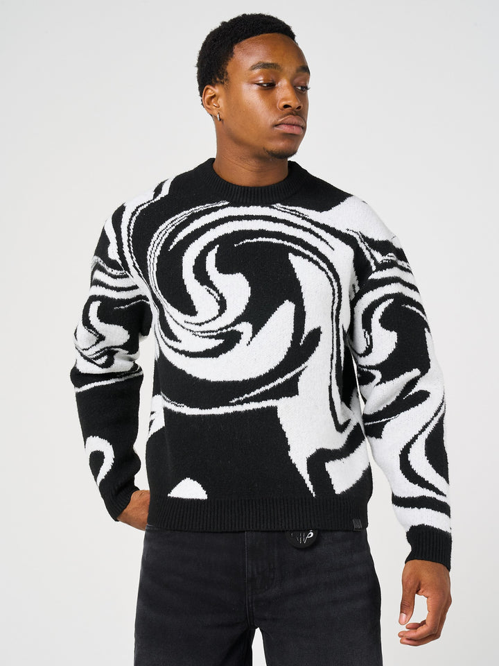 Pierce Black Knitted Sweatshirt
