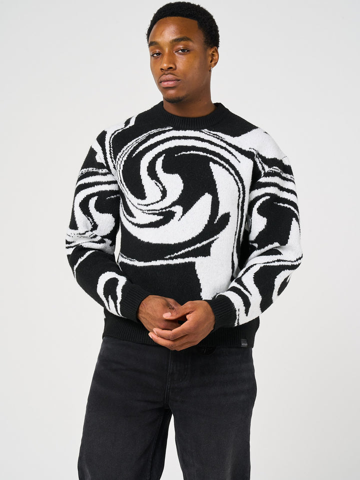 Pierce Black Knitted Sweatshirt