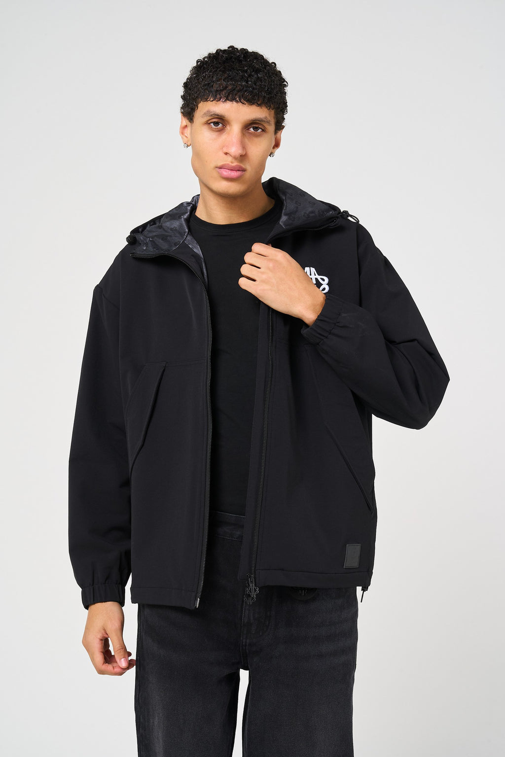 Crosby Black Longline Windbreaker