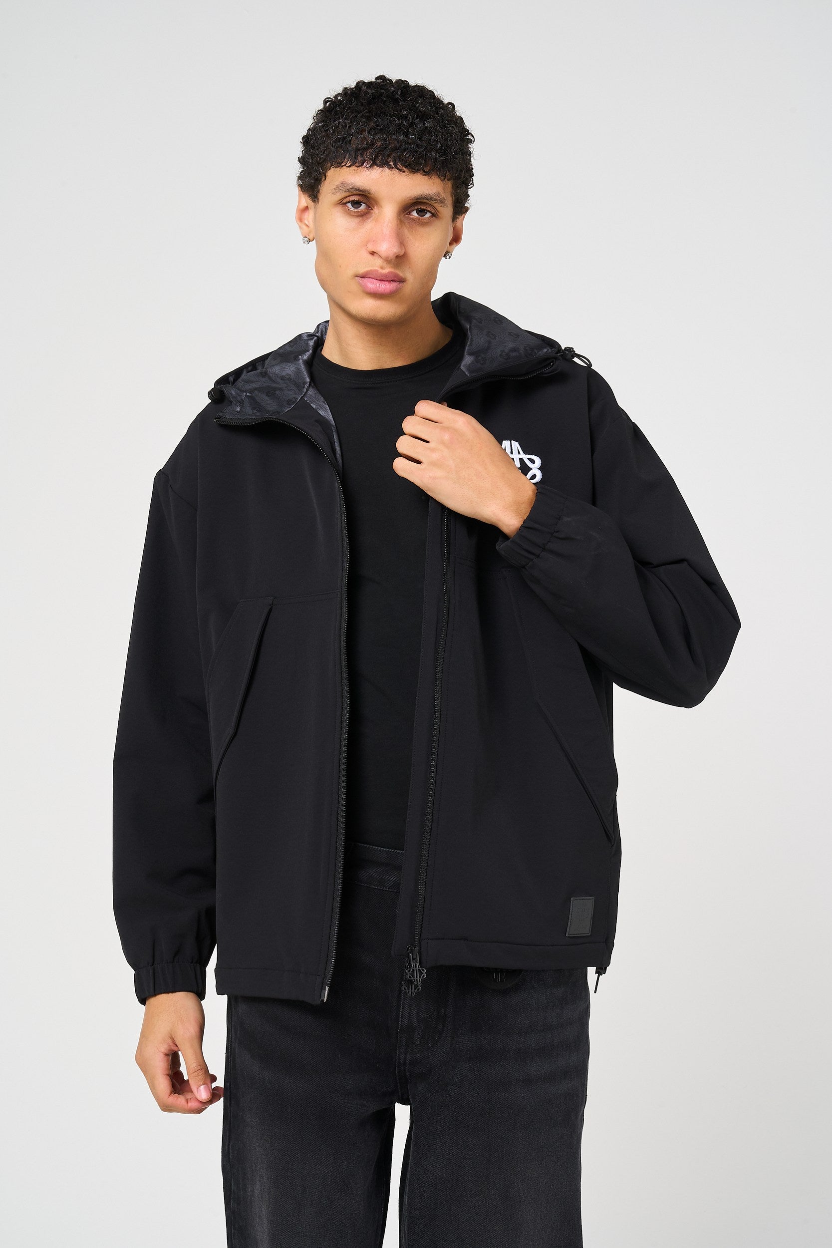 Crosby Black Longline Windbreaker