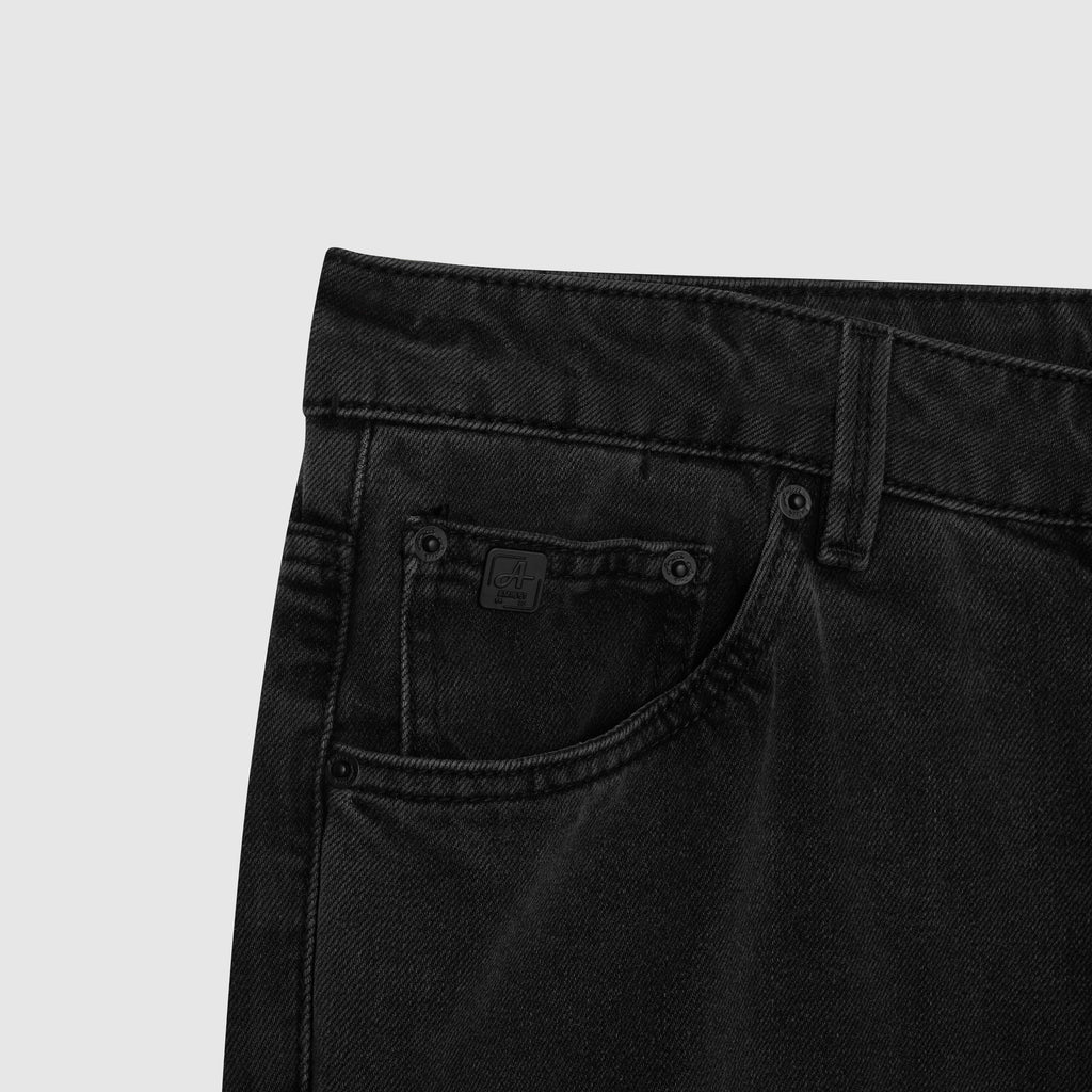 Knox Zwart Gewassen Gepaneerde Jeans