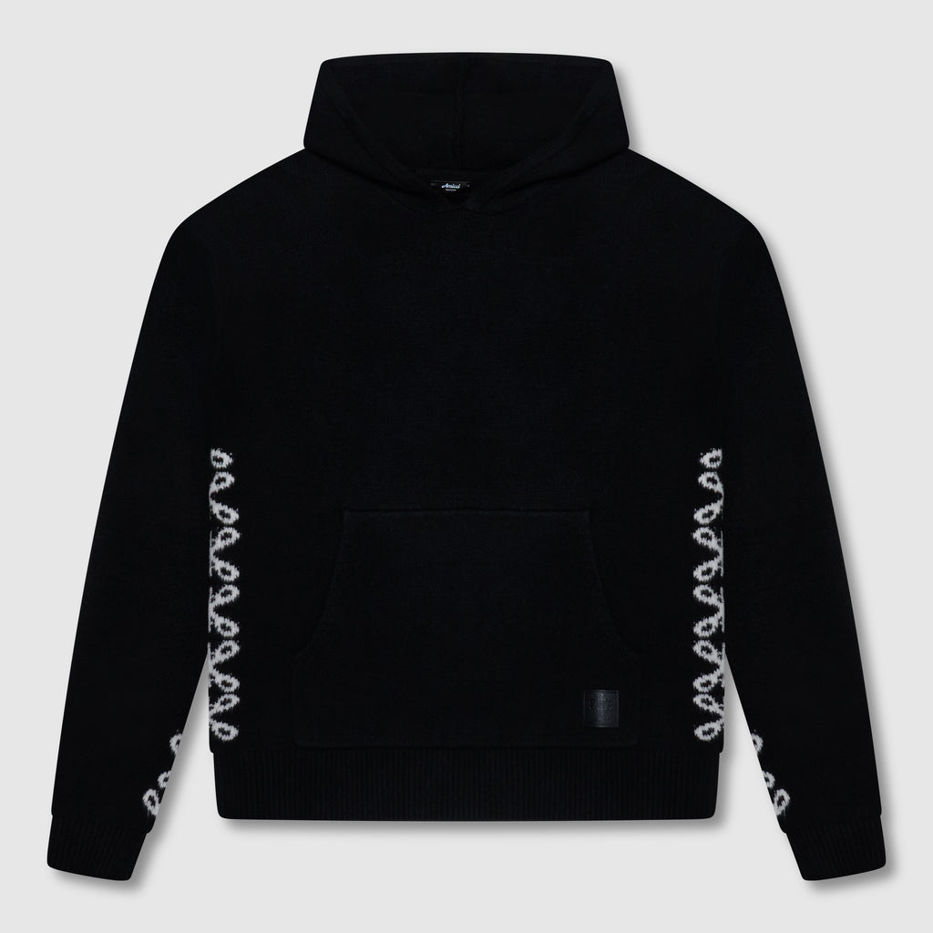 Merino Knitwear Black Hoodie