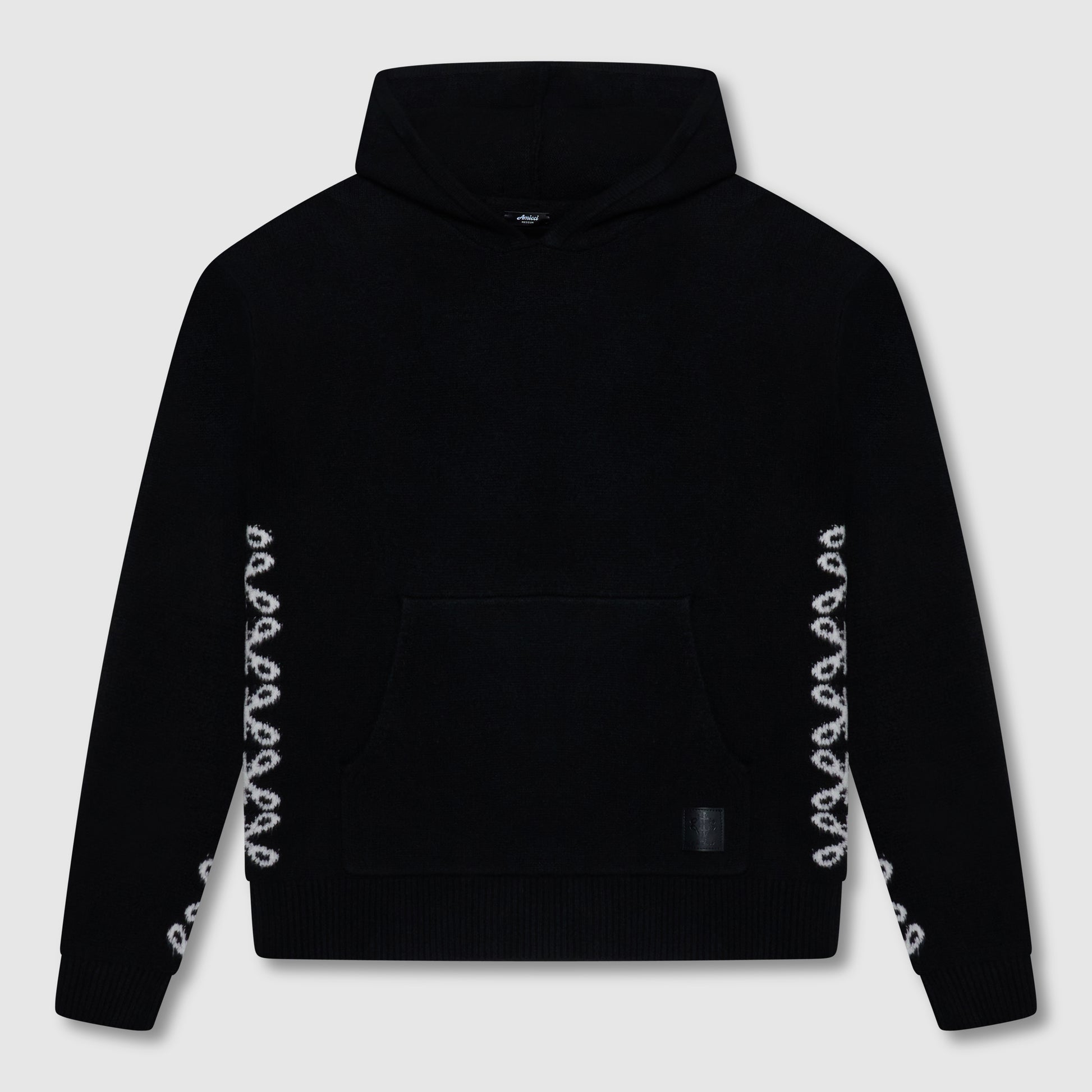 Merino Knitwear Black Hoodie