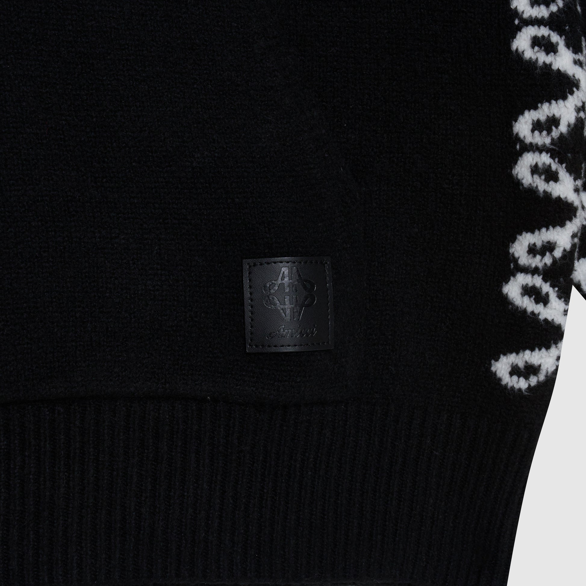 Merino Knitwear Black Hoodie