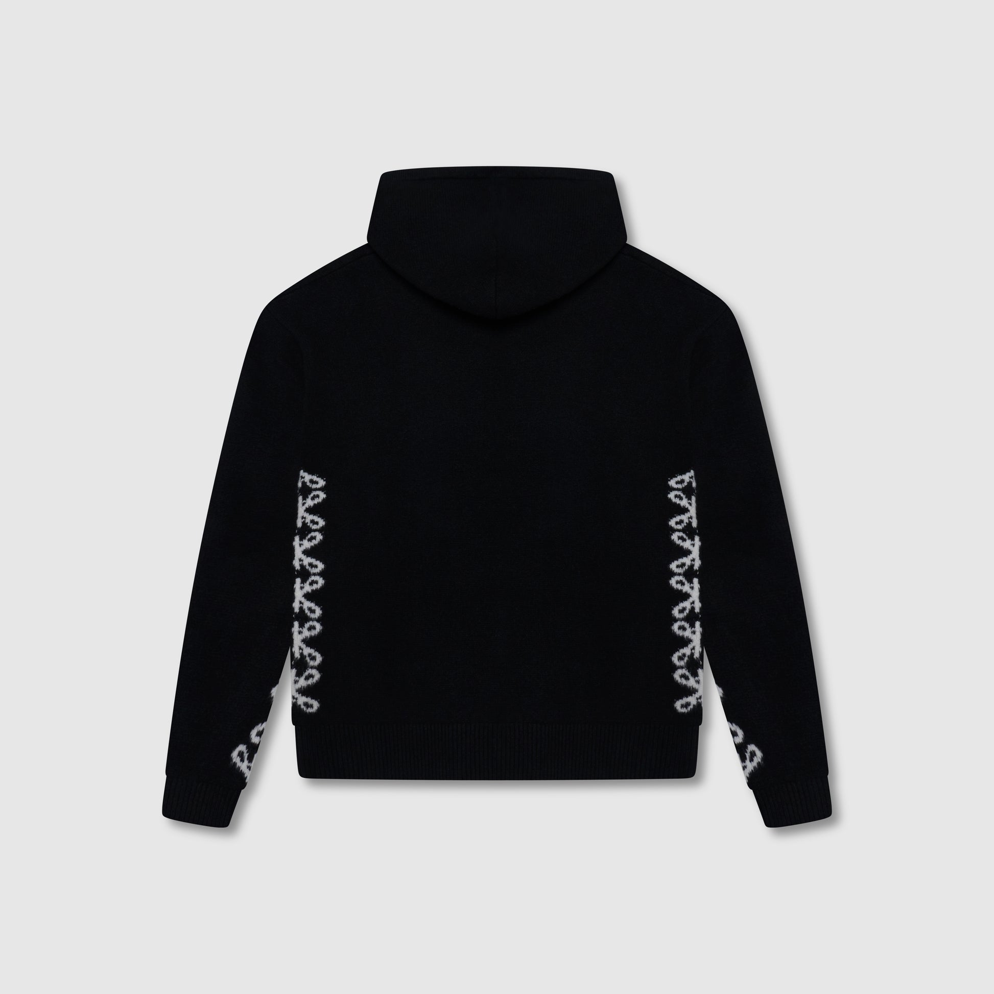 Merino Knitwear Black Hoodie