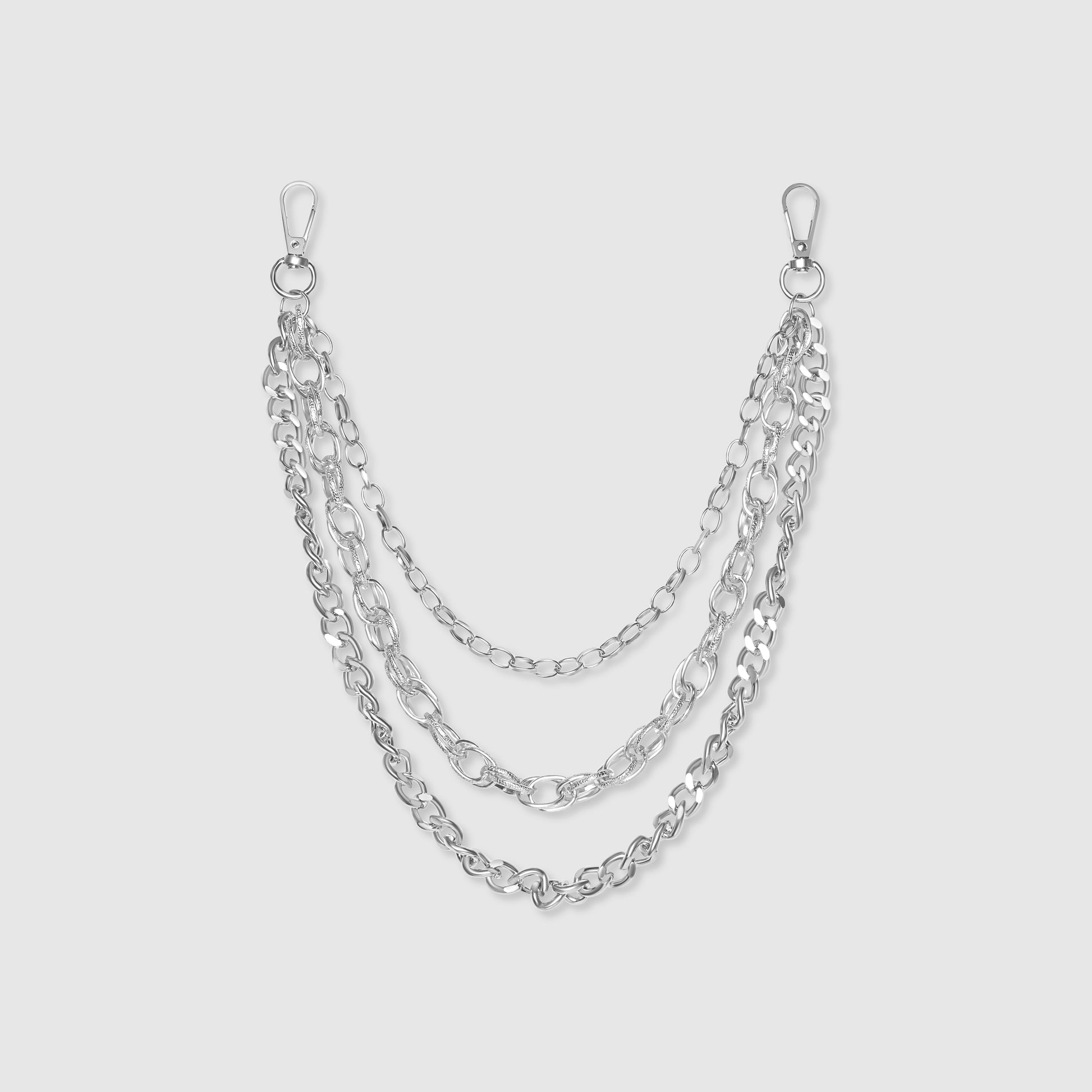 Silver Layered Chain Necklace