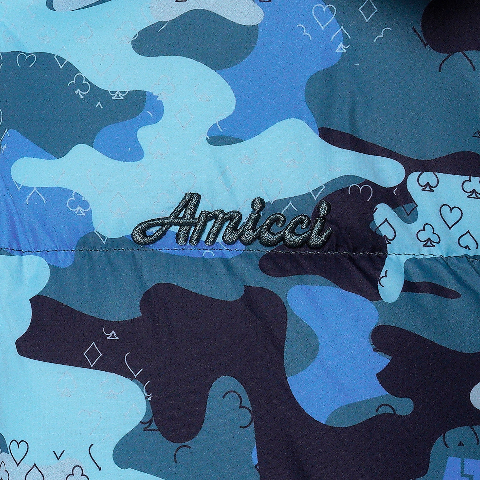 Donte Blau Camouflage Puffer Jacket