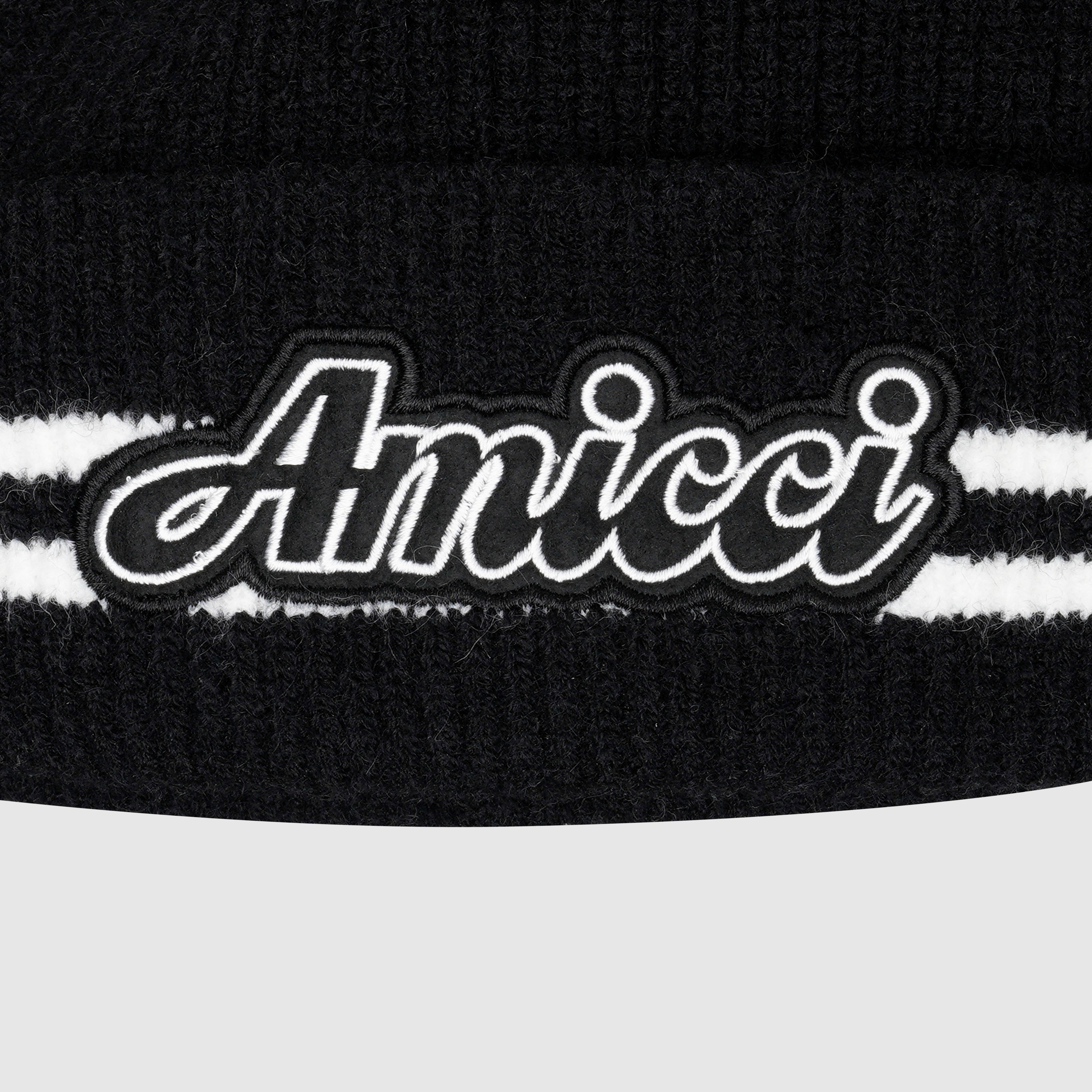 Bonnet en tricot duveteux avec logo